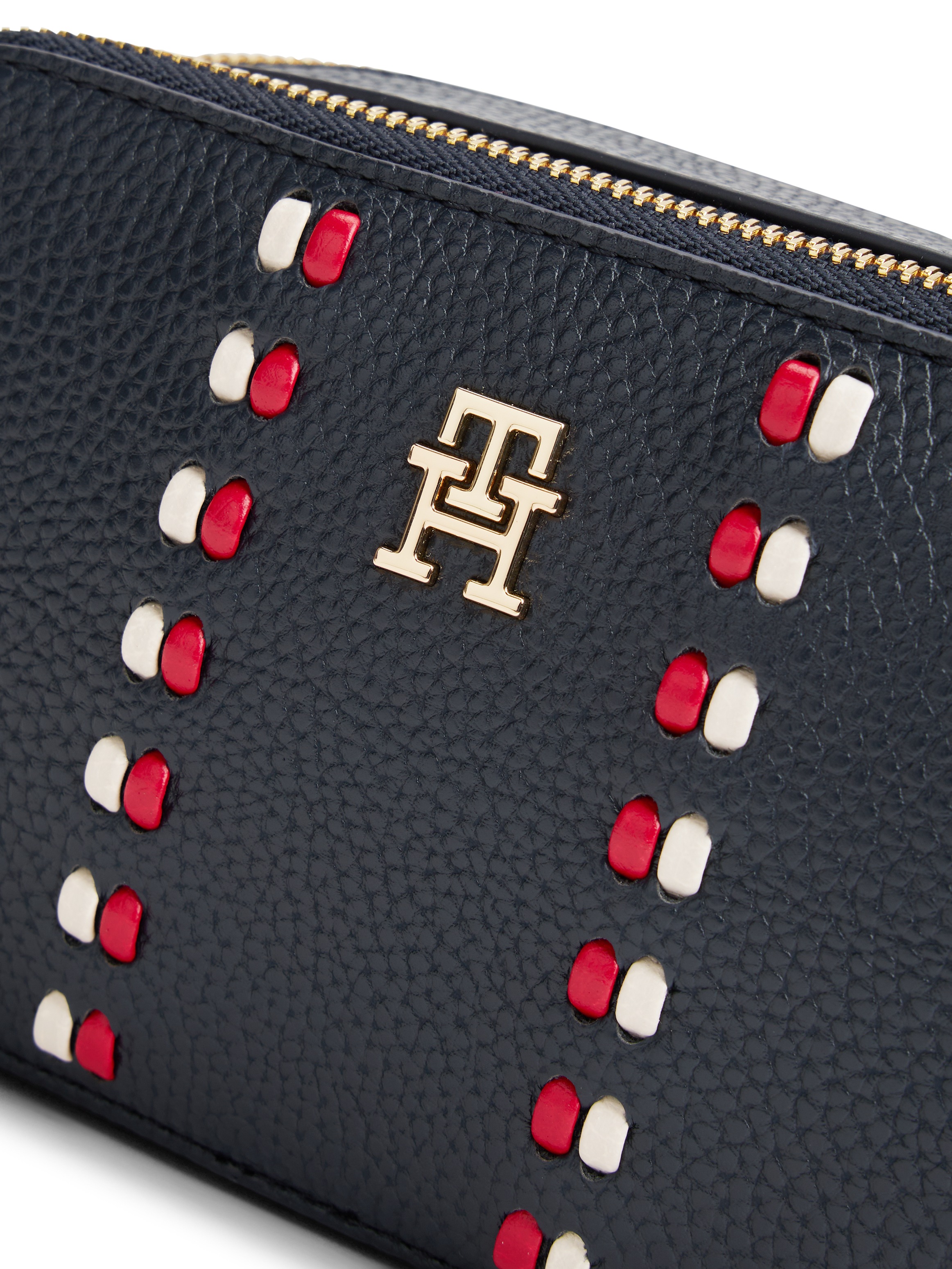 Tommy Hilfiger Umhängetasche »TH TIMELESS CAMERA BAG« , Damen Schultertasche, Minibag mit farbigen Durchzügen