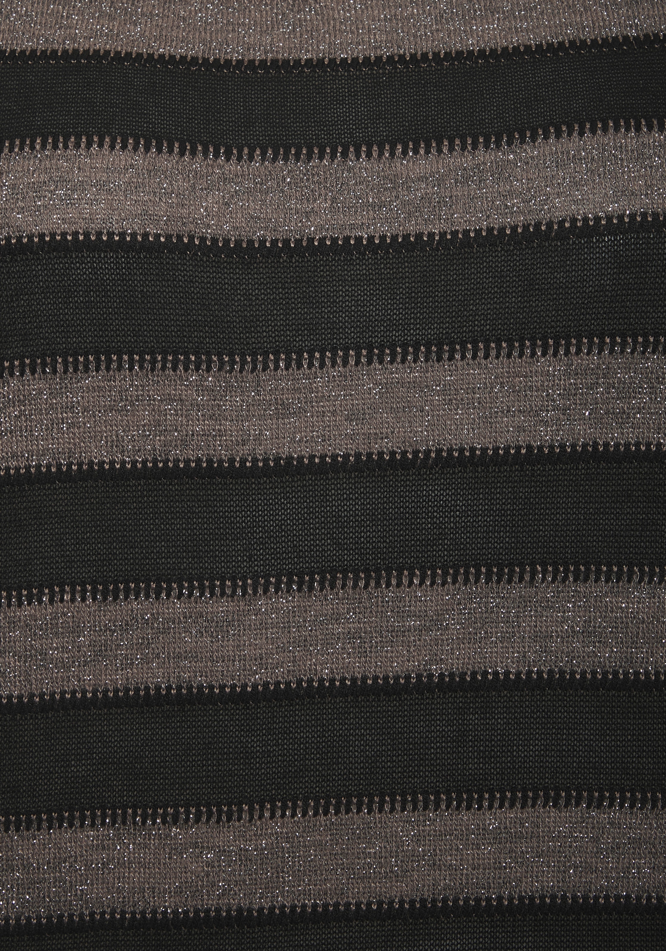 LASCANA T-Shirt »mit elegantem Glitzerstreifen« aus luftiger Feinstrickqualität