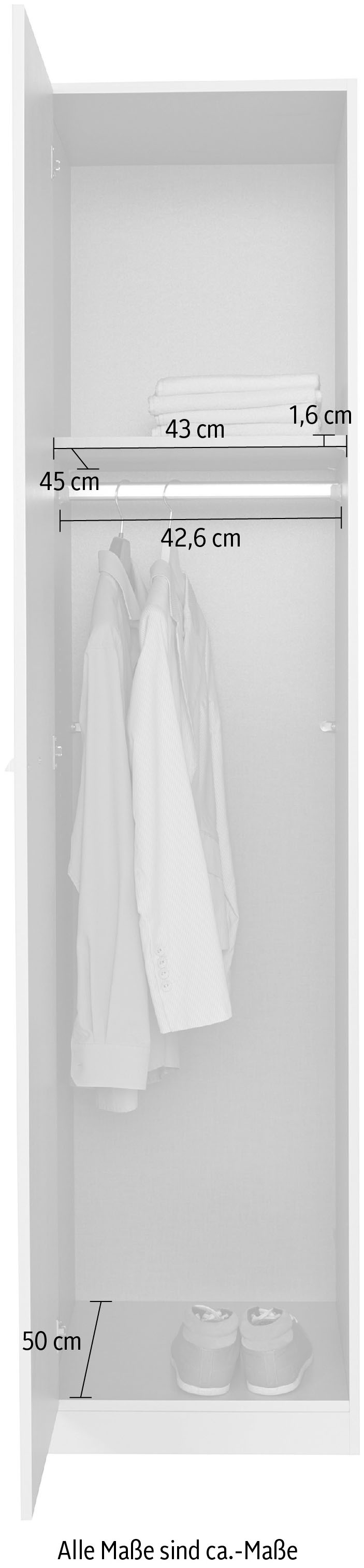 INOSIGN BY RAUCH Drehtürenschrank »Kleiderschrank Schrank Garderobe Wäscheschrank VANDOR« in drei Breiten, Höhe 197 cm, Griffe in Graumetallic MADE IN GERMANY