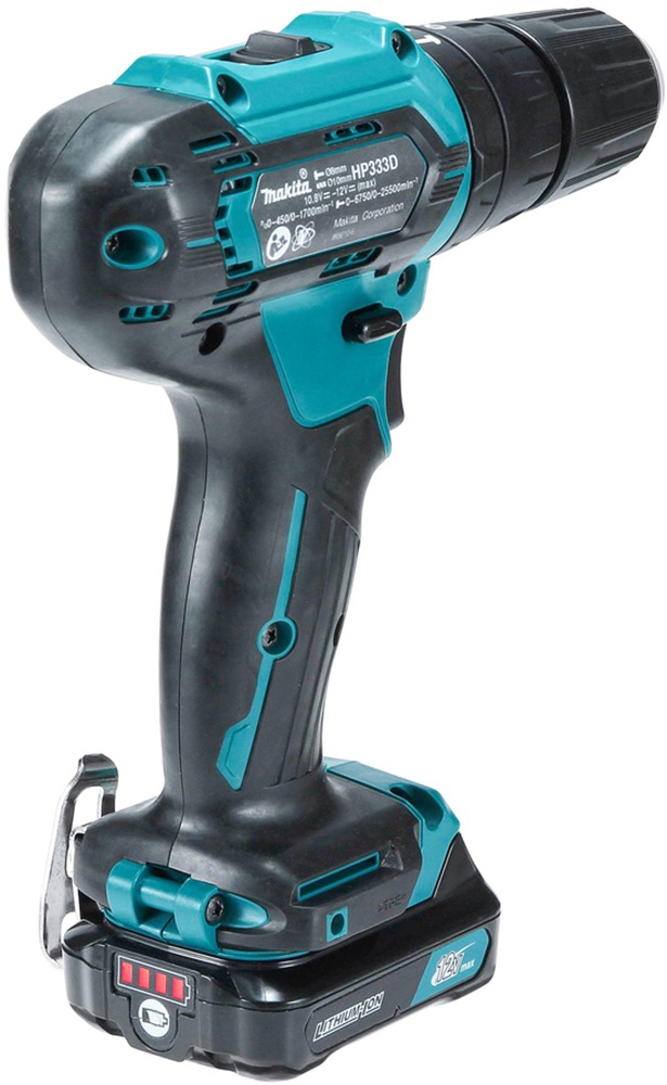 Makita Akku-Schlagbohrschrauber »HP333DSAW«, Sonderfarbe weiß, inkl. Akku 12V/2Ah, Ladegerät und Koffer