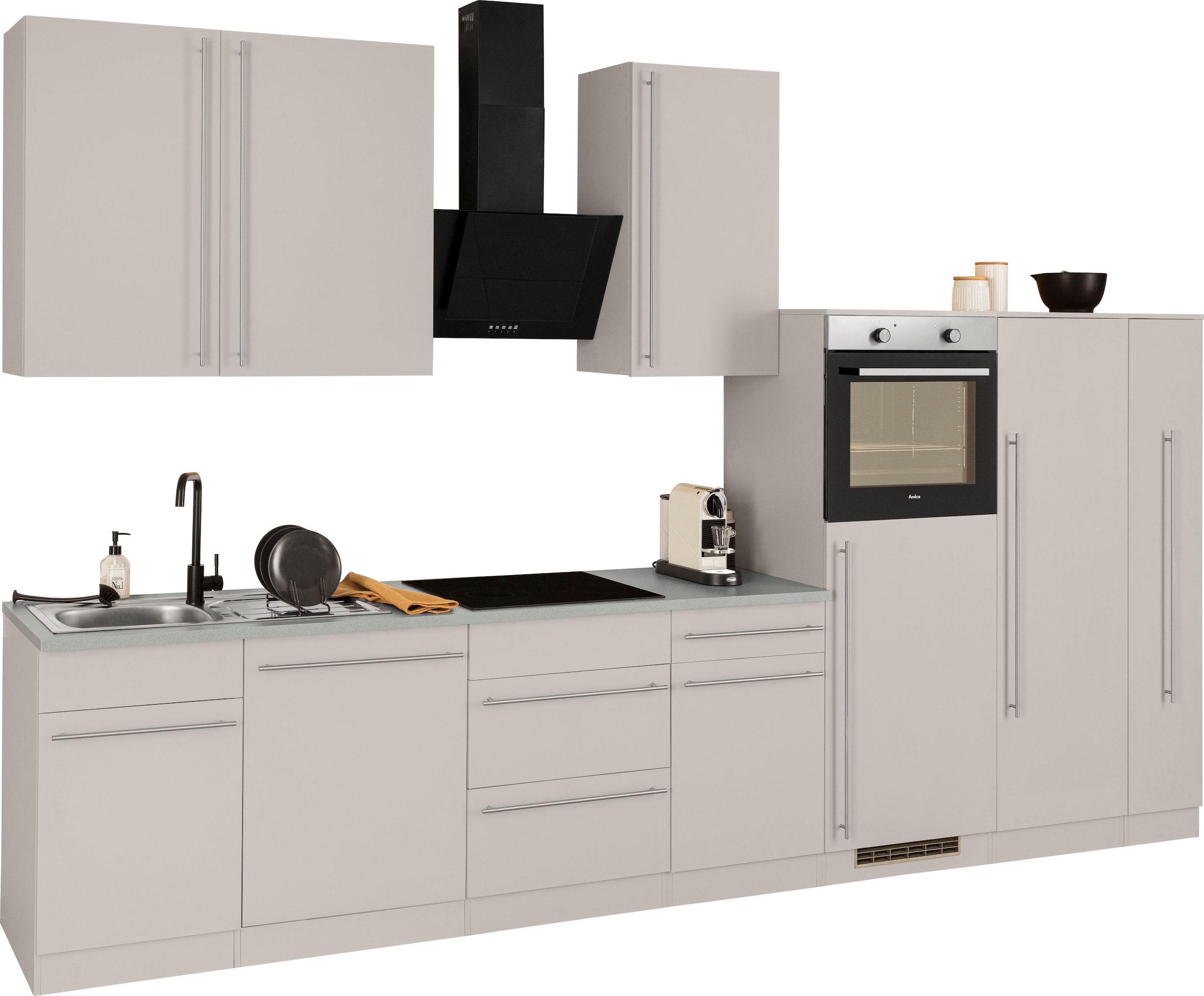 wiho Küchen Küchenzeile »Chicago« mit E-Geräten, Breite 360 cm