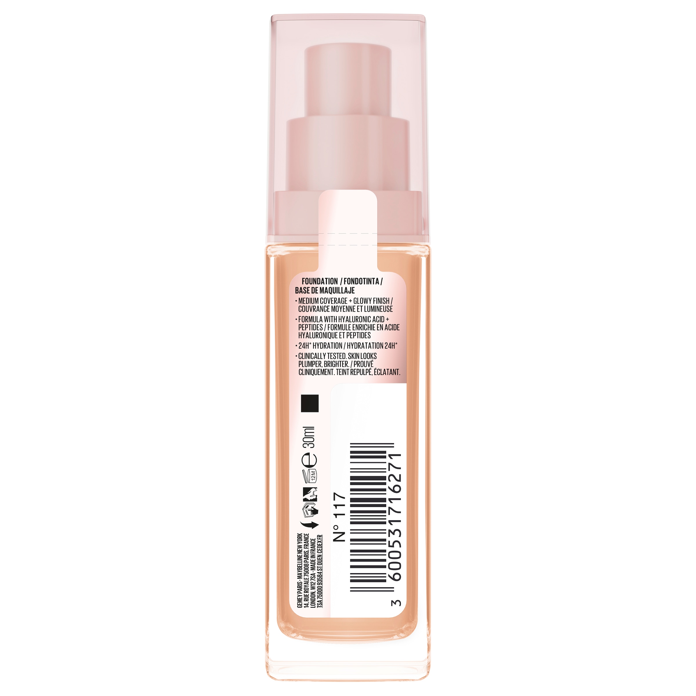 MAYBELLINE NEW YORK Foundation »LIFTER PLUMP AND GLOW FOUNDATION« verleiht sofort einen strahlenden Glow
