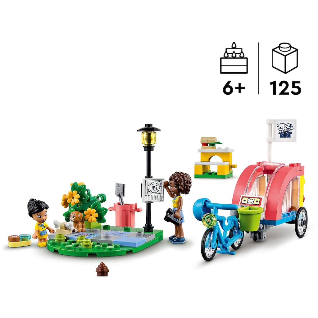 LEGO® Konstruktionsspielsteine »Hunderettungsfahrrad (41738), LEGO® Friends«, (125 St.)