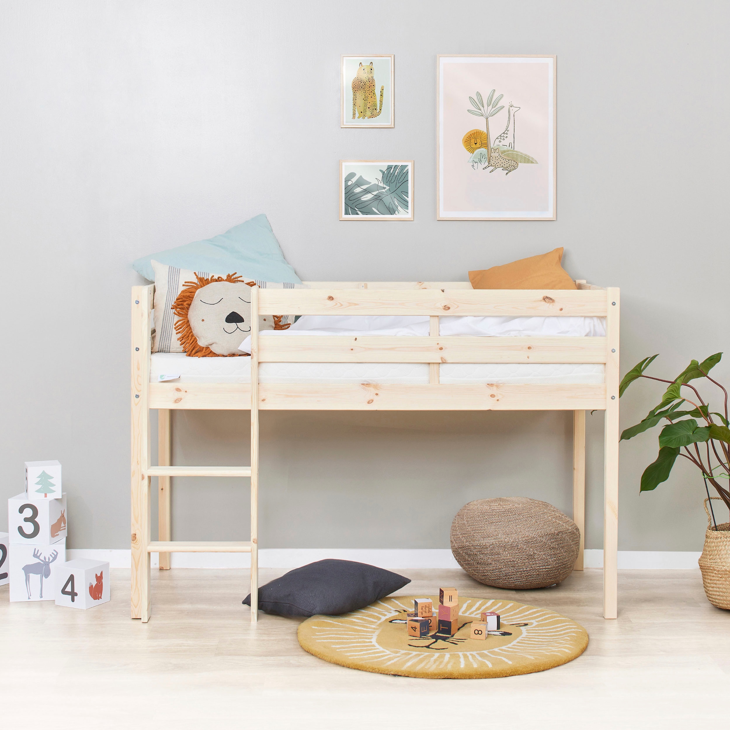 Hoppekids Spielbett »ECO COMFORT, Hochbett, in 2 Einzelbetten teilbar« Höhe 72cm, Farbe & Größe & Matratze