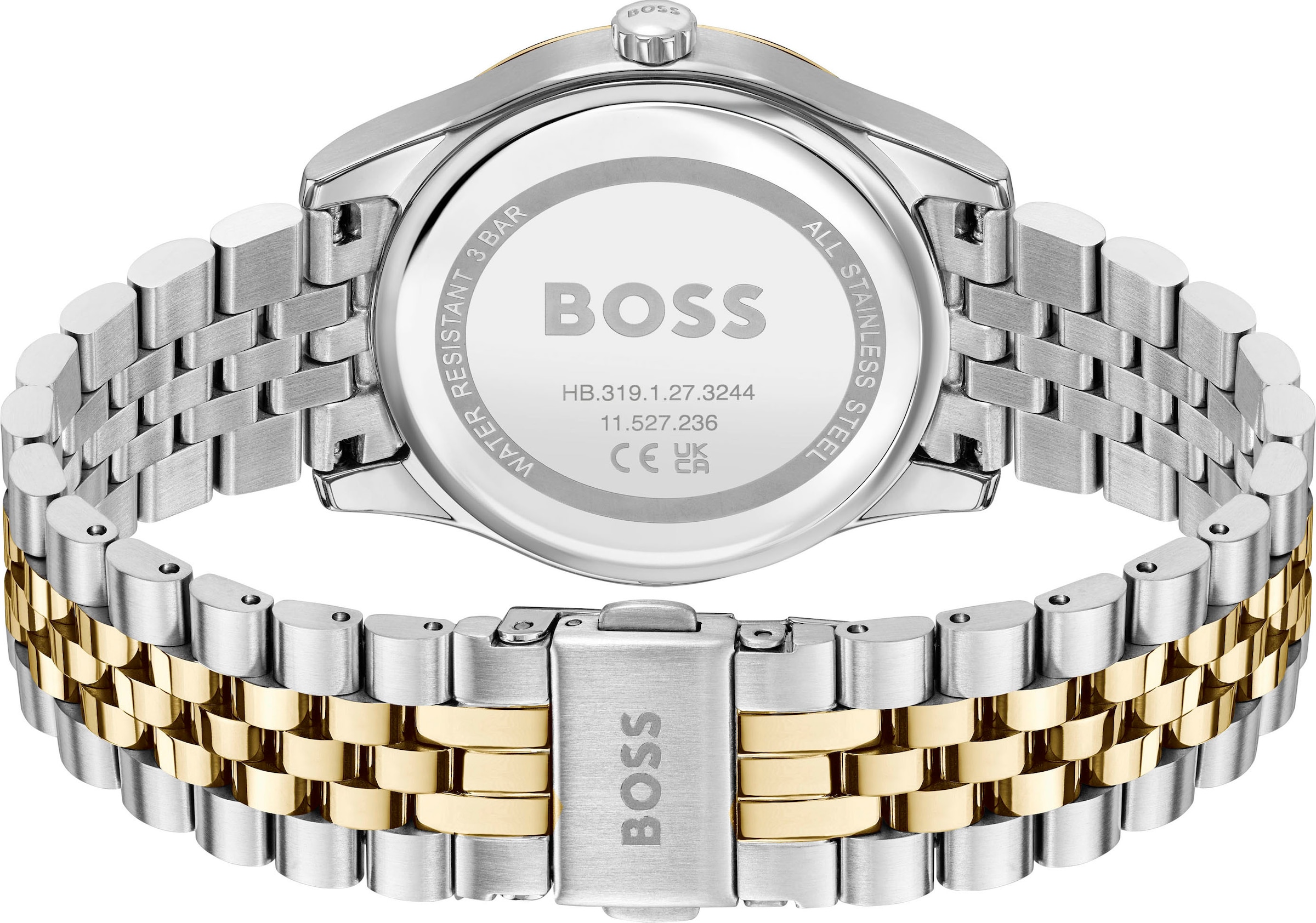 BOSS Quarzuhr »GRACEFUL«, Armbanduhr, Damenuhr, Edelstahlarmband, analog