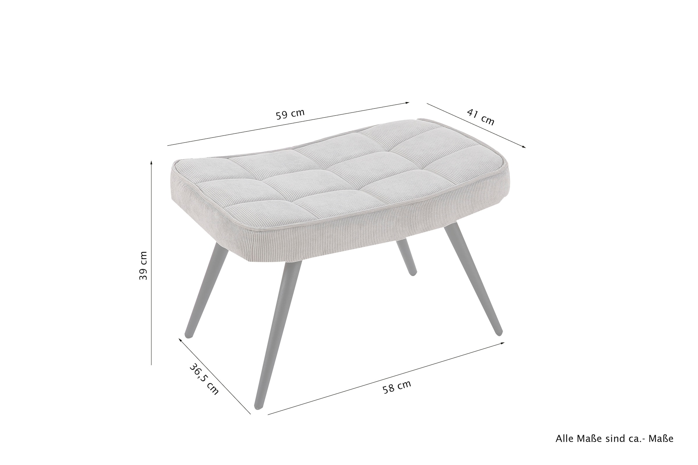 byLIVING Sitzgruppe »Uta«, Set, 2 tlg., Sessel mit Hocker