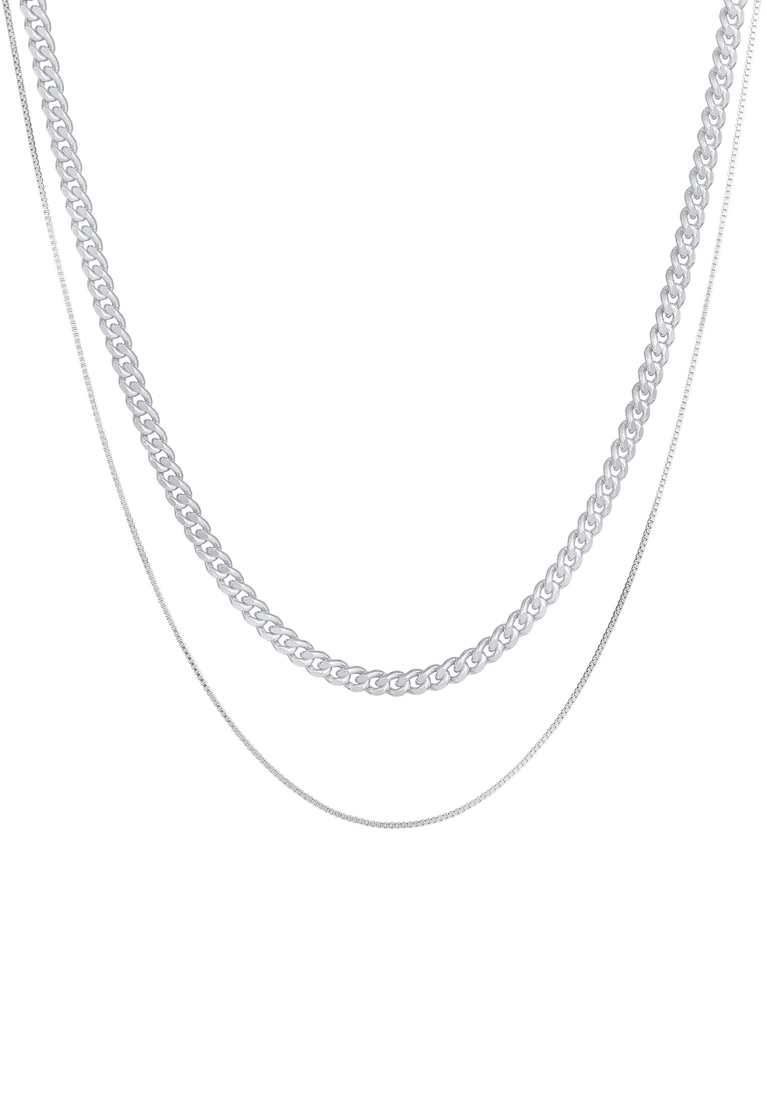 Kuzzoi Silberkette »Halskette Herren Ketten Panzer Venezia ( 2 tlg.) 925 Silber«