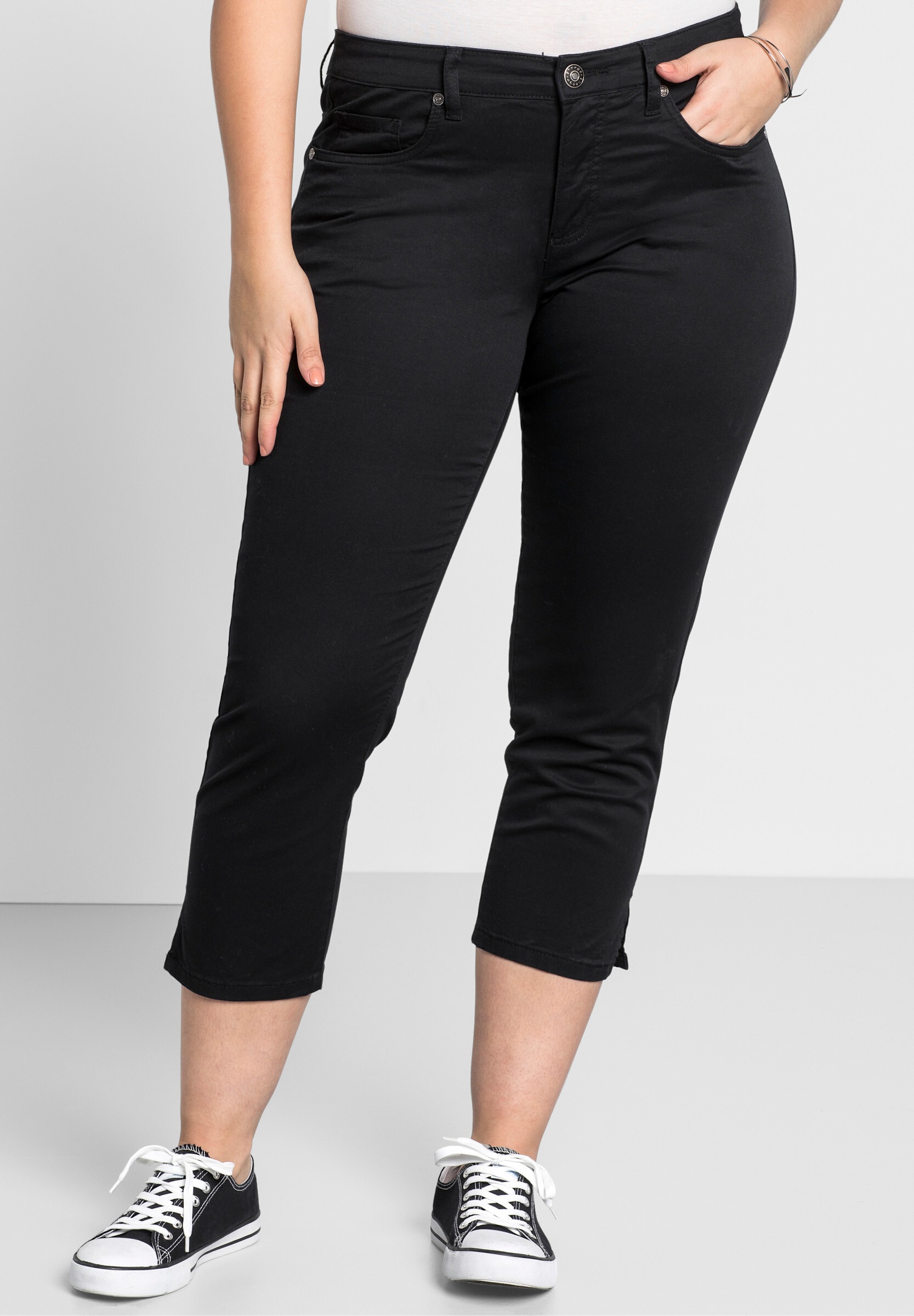 Sheego 5-Pocket-Hose »7/8-Hose 7/8-Hose in schmaler Form, aus Twill«  aus elastischem Baumwoll-Twill
