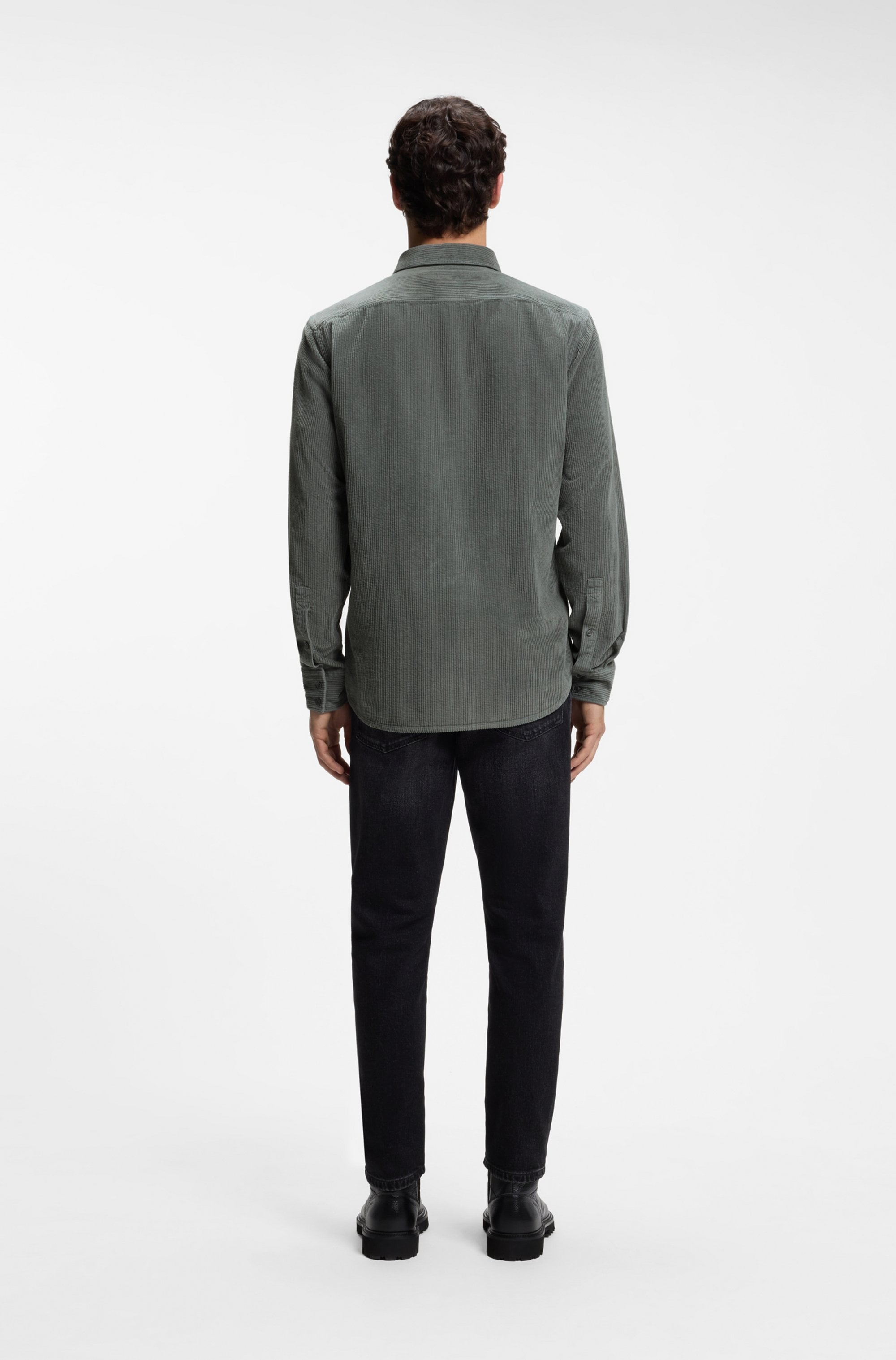 BOSS ORANGE Langarmhemd »Relegant_6_M« aus weichem Cord, Regular Fit, Logo-Stickerei