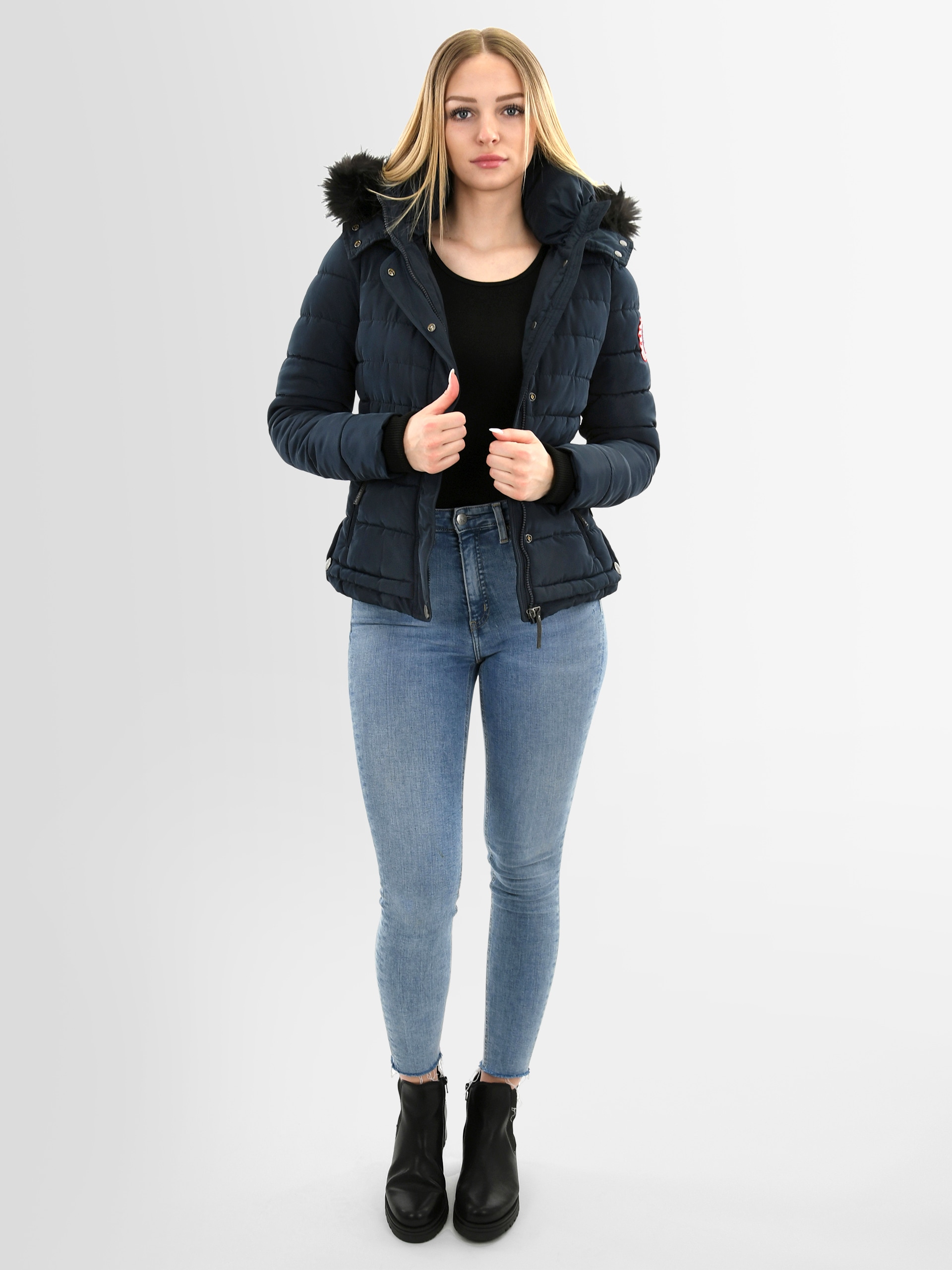 Navahoo Steppjacke »Navahoo Chloe warme Damen Winter Jacke Parka Mantel Stepp Kurzjacke gefüttert NEU B301«