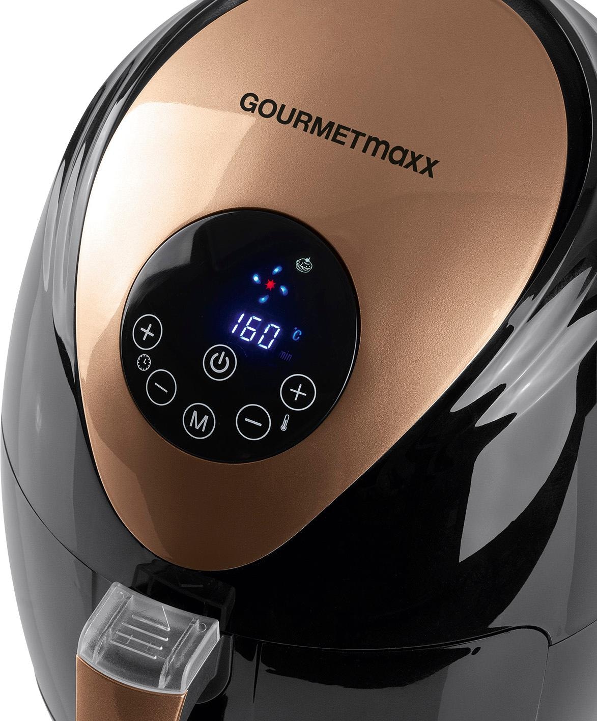 GOURMETmaxx Heißluftfritteuse »Digital 2,5l - Schwarz/Kupfer«, 1500 W, Fassungsvermögen 2 kg