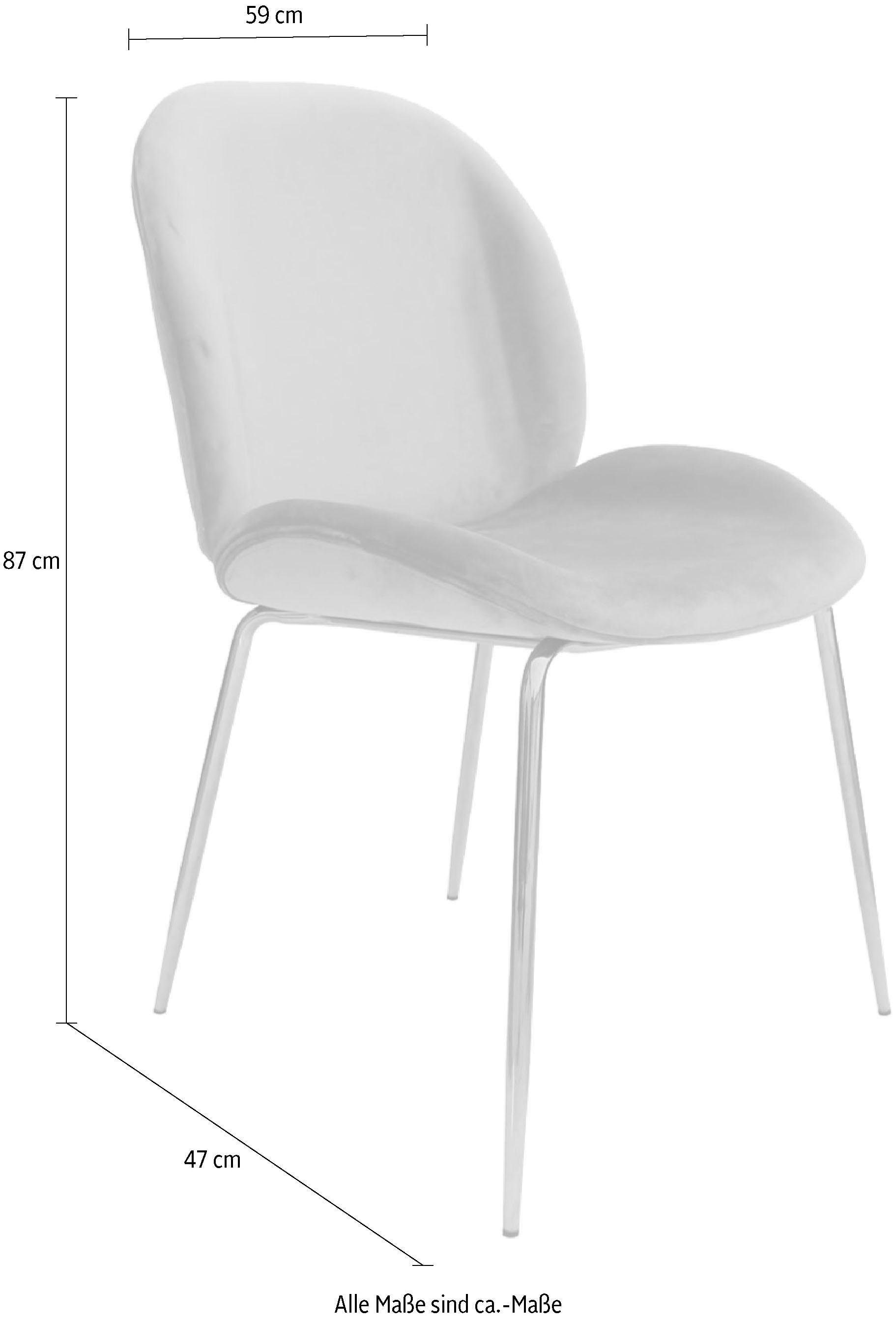 Kayoom Stuhl »Charlize 110 2er-Set, TOPSELLER! Esszimmerstühle,moderne Optik«, (Set), 2 St., Samtstoff, samtweicher Bezug, bequem, zeitlos, moderne Optik