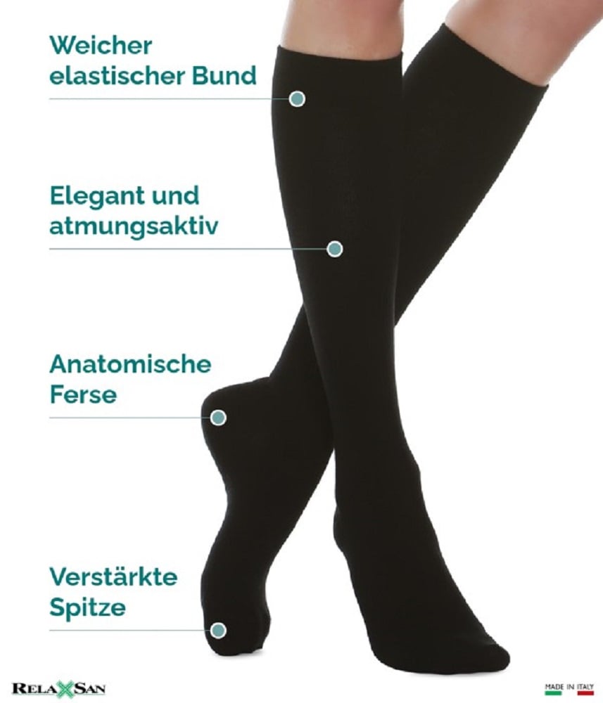 RELAXSAN Stützkniestrümpfe »RelaxSan "Wärme-Stützkniestrumpf", 18-22 mmHg, abgestufte Kompression«, (1 Paar), Atmungsaktiv und wärmend, extrem bequem, lange Haltbarkeit