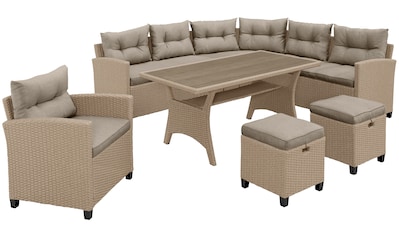 Gartenlounge-Set »Keros Premium«, (Set, 20 tlg., 2x 2er Sofa, 1x Ecke, 1x Sessel, 2x...