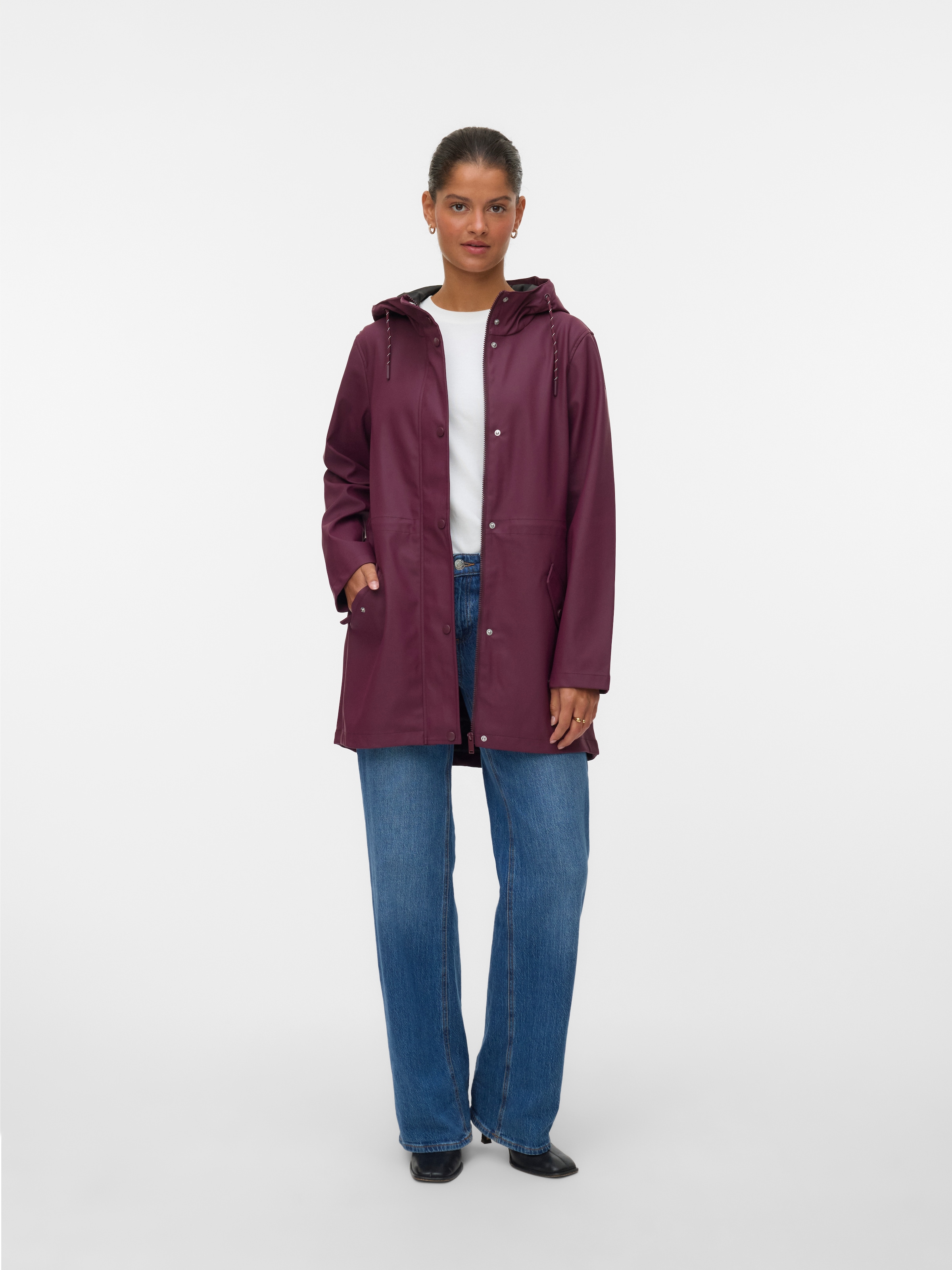 Vero Moda Regenjacke »VMMALOU COATED JACKET« mit Kapuze Lederimitat