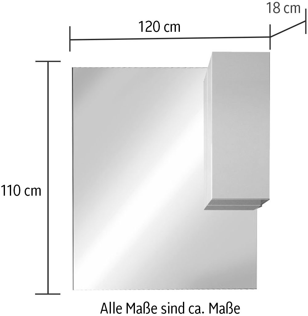 welltime Spiegelschrank »Vittoria«, Badspiegelschrank mit 1 Tür, inkl. Beleuchtung LED, Breite 120