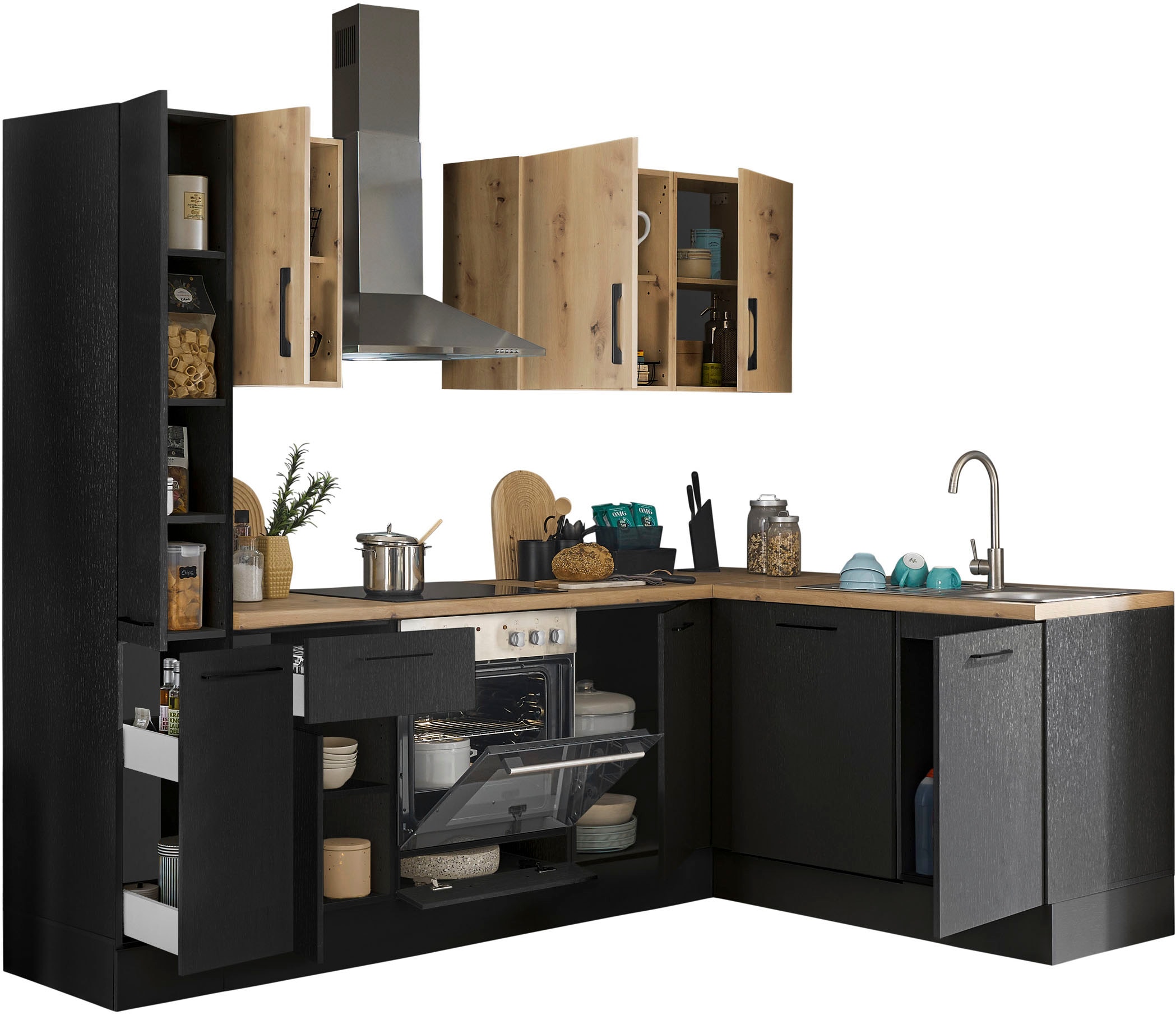 BASIC by Balculina Winkelküche »Turin« Stellbreite 250x175 cm, wahlweise mit E-Geräten