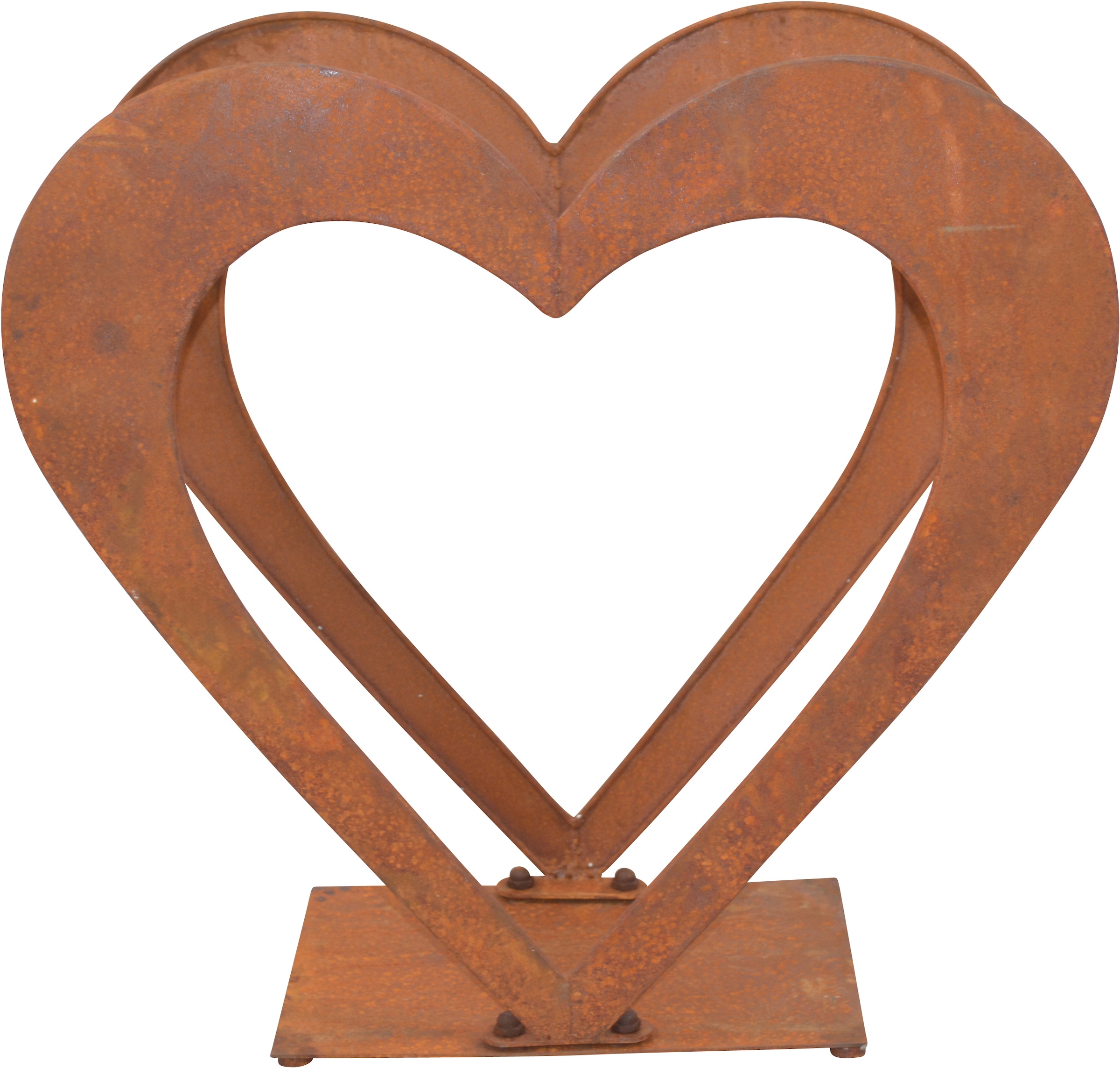 Regal »Herzilein, Weihnachtsdeko aussen«, für Holz, aus Eisen mit rostiger Oberfläche