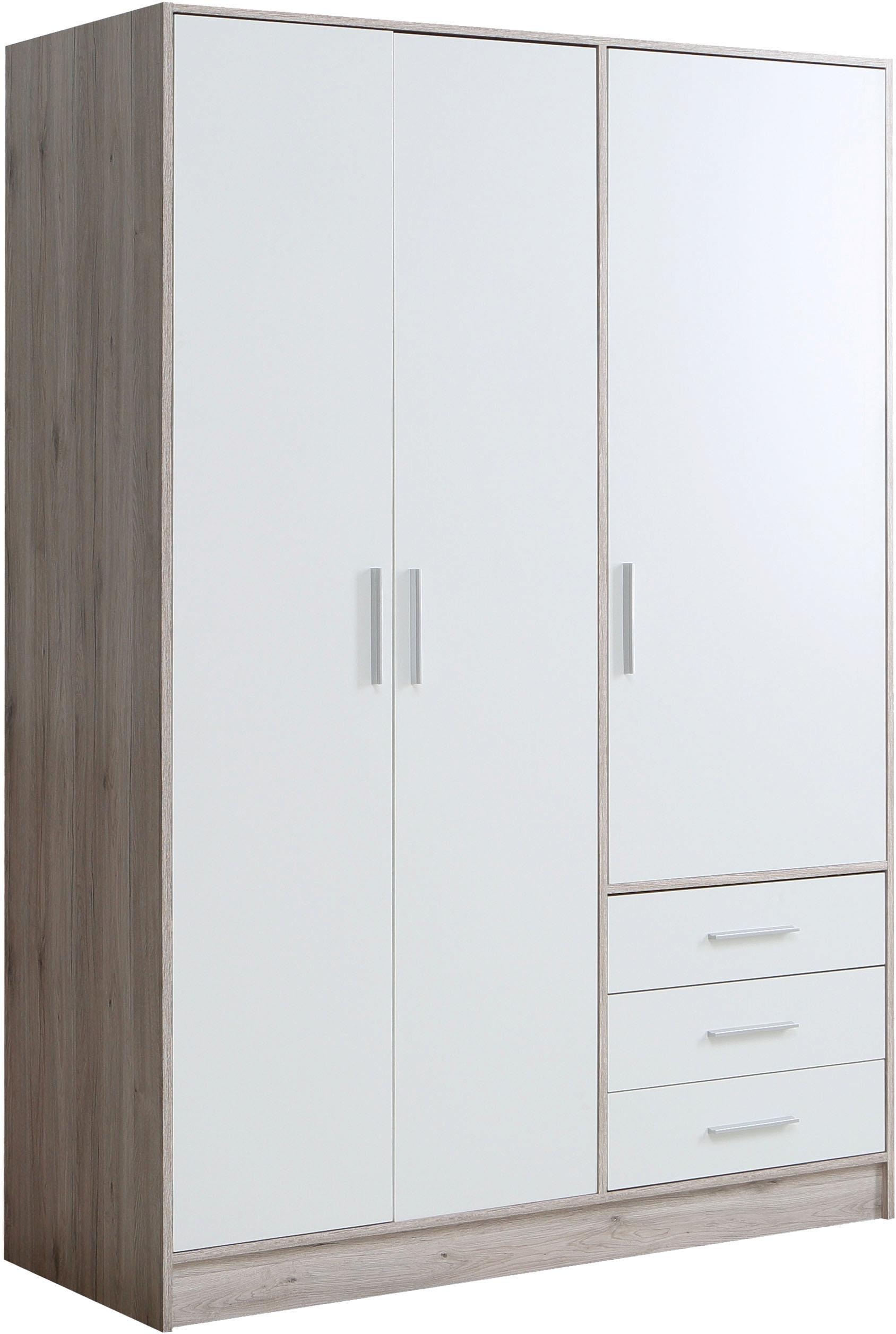 FORTE Kleiderschrank »Jupiter, Made in Europe, mit Schubladen«, (Maße (T/H): 60/200 cm), Stauraum, 2 Breiten, 4 Farben, Schubladen, variable Einlegeböden