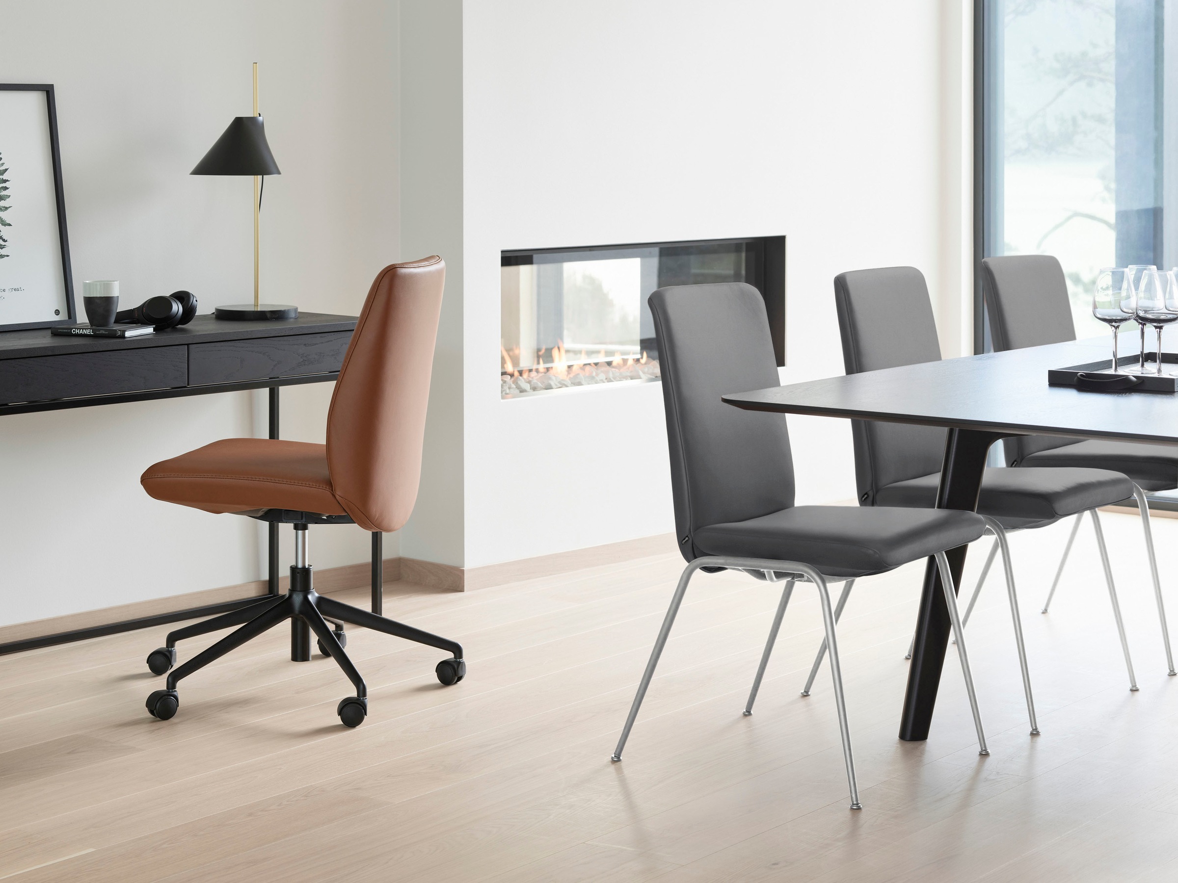 Stressless® Polsterstuhl »Laurel«, Microfaser DINAMICA, Low Back, Größe M, mit Beinen aus Stahl in Chrom matt
