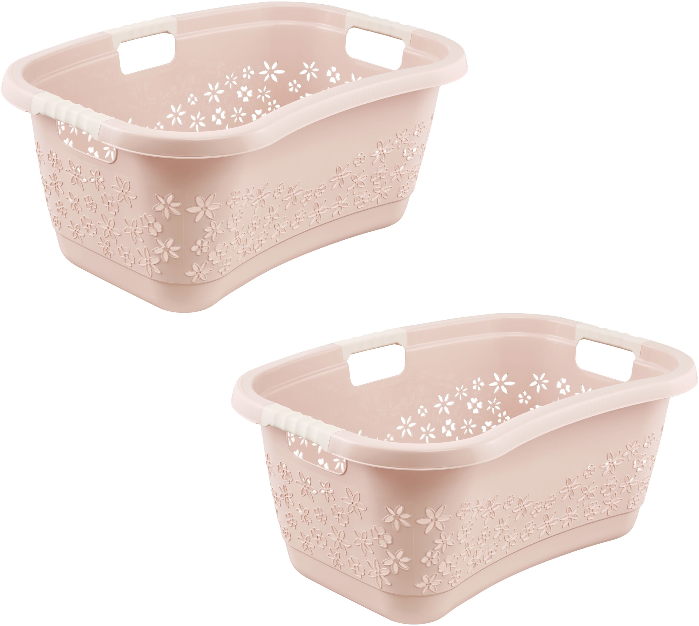 keeeper Wäschekorb »lasse, 2er Set, Korb mit Softgriffen, 65 x 45 x 28 cm, 50 l« ergonomische Form, komfortable Softgriffe, Hüftstütze