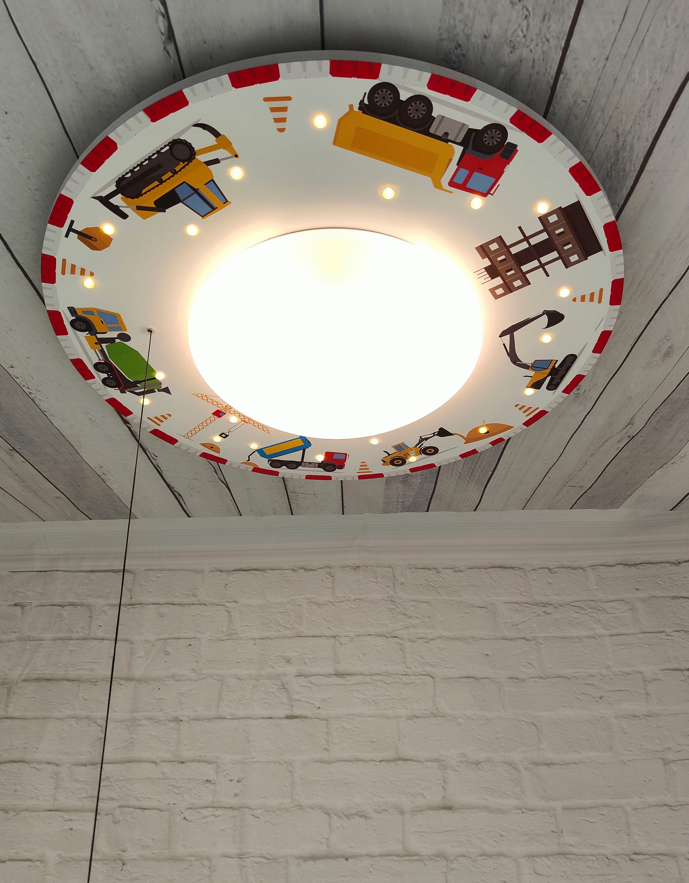 niermann Deckenleuchte »Baustelle, Kinderlampe, Kinderzimmer« E27 1 Stk. hochwertiger Druck auf kompletter Oberfläche