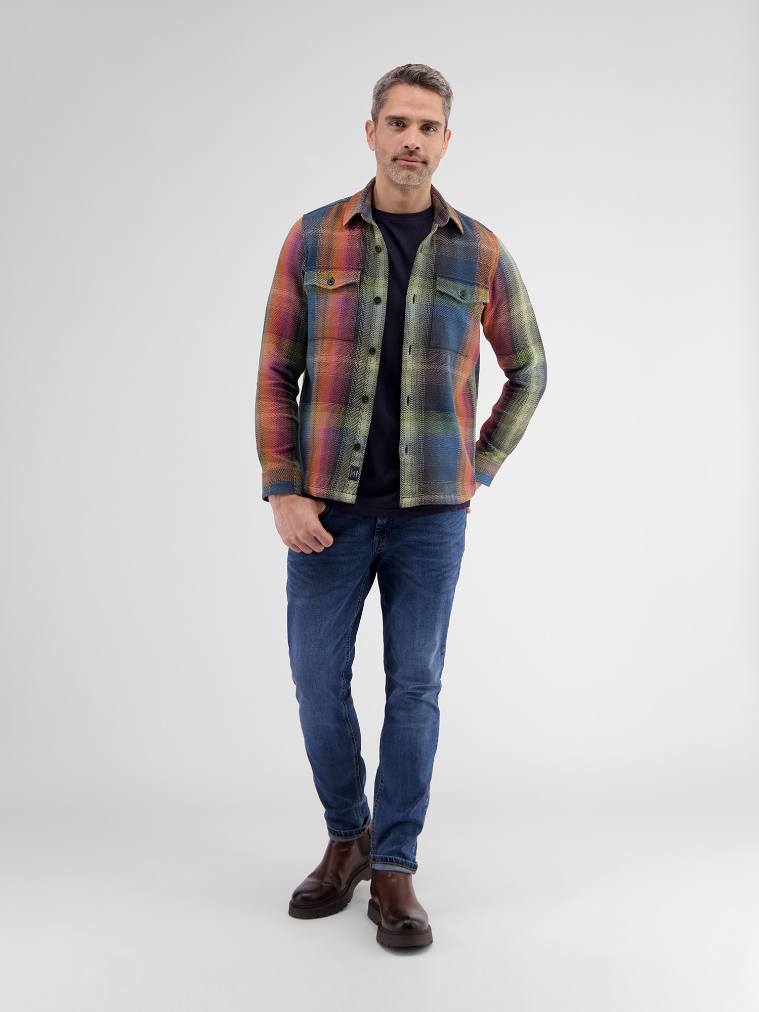 LERROS Langarmhemd »LERROS Herren Overshirt im Lumberjack-Style«