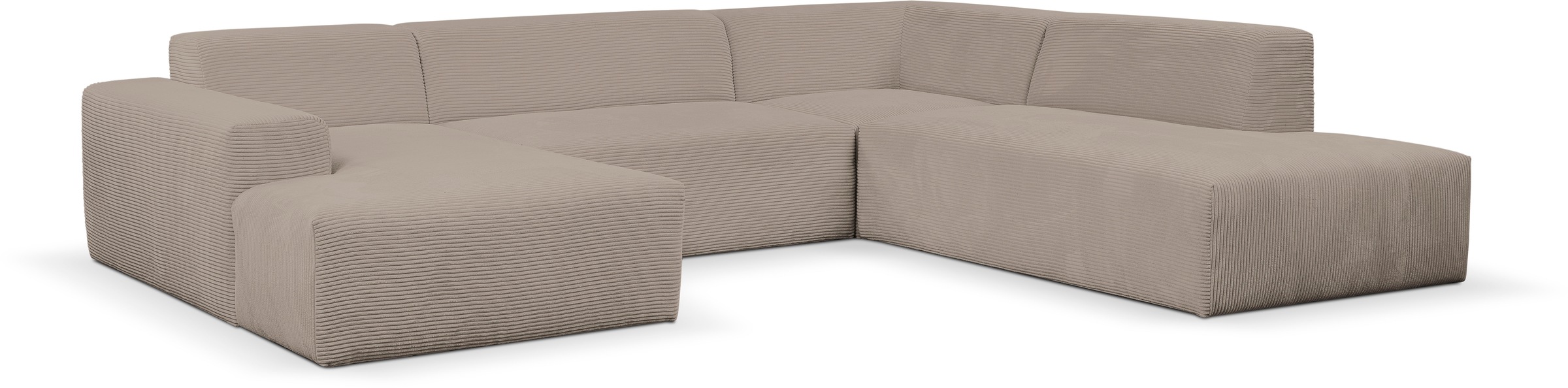WERK2 Wohnlandschaft »Zeus viel Platz, Breite 330cm, modern und zeitlos, U-Form«, Curvy Trend Wohnlandschaft mit urbaner Optik auch in weichem Cord