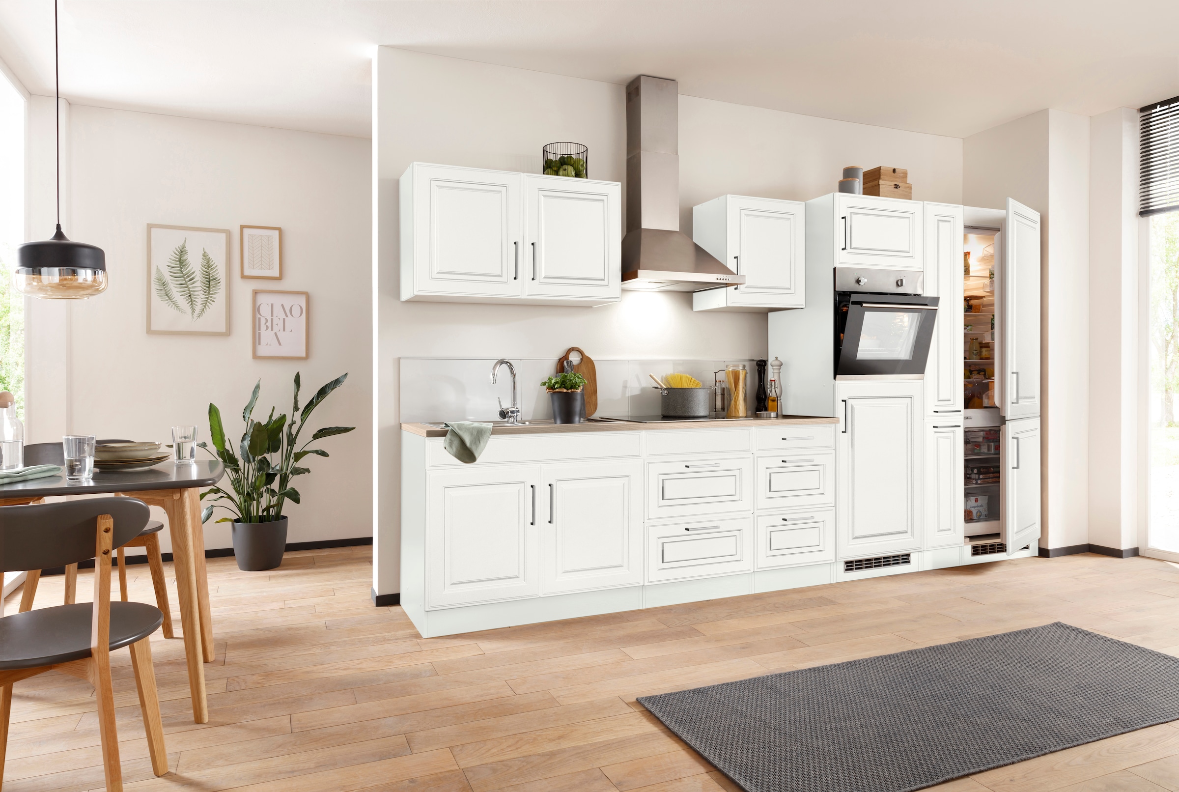 HELD MÖBEL Küchenzeile »Stockholm«, Breite 360 cm, mit hochwertigen MDF  Fronten im Landhaus-Stil bequem kaufen