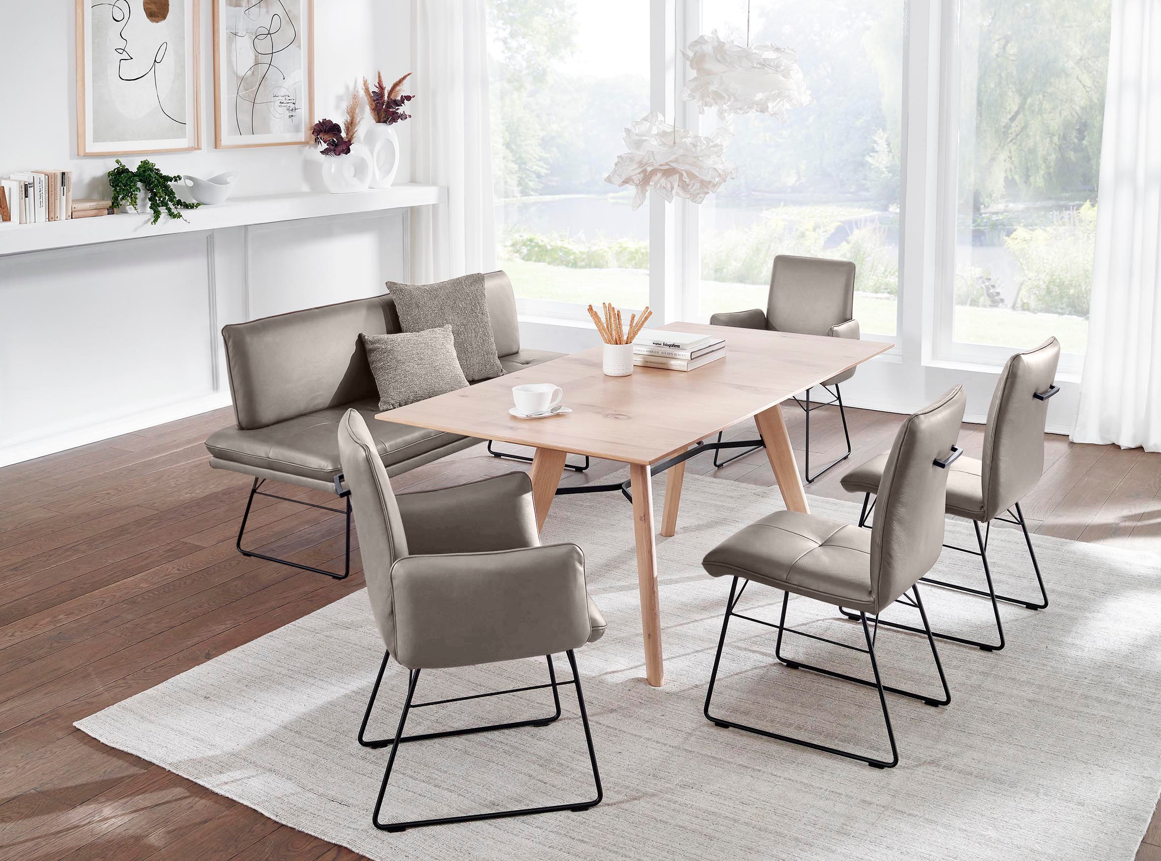 K+W Komfort & Wohnen Essgruppe »Giacomo IV« 6 Stk. tlg. Polsterbank in 2 Größen, 2 Kufenstühle, 2 Armlehnenstühle und 1 Tisch