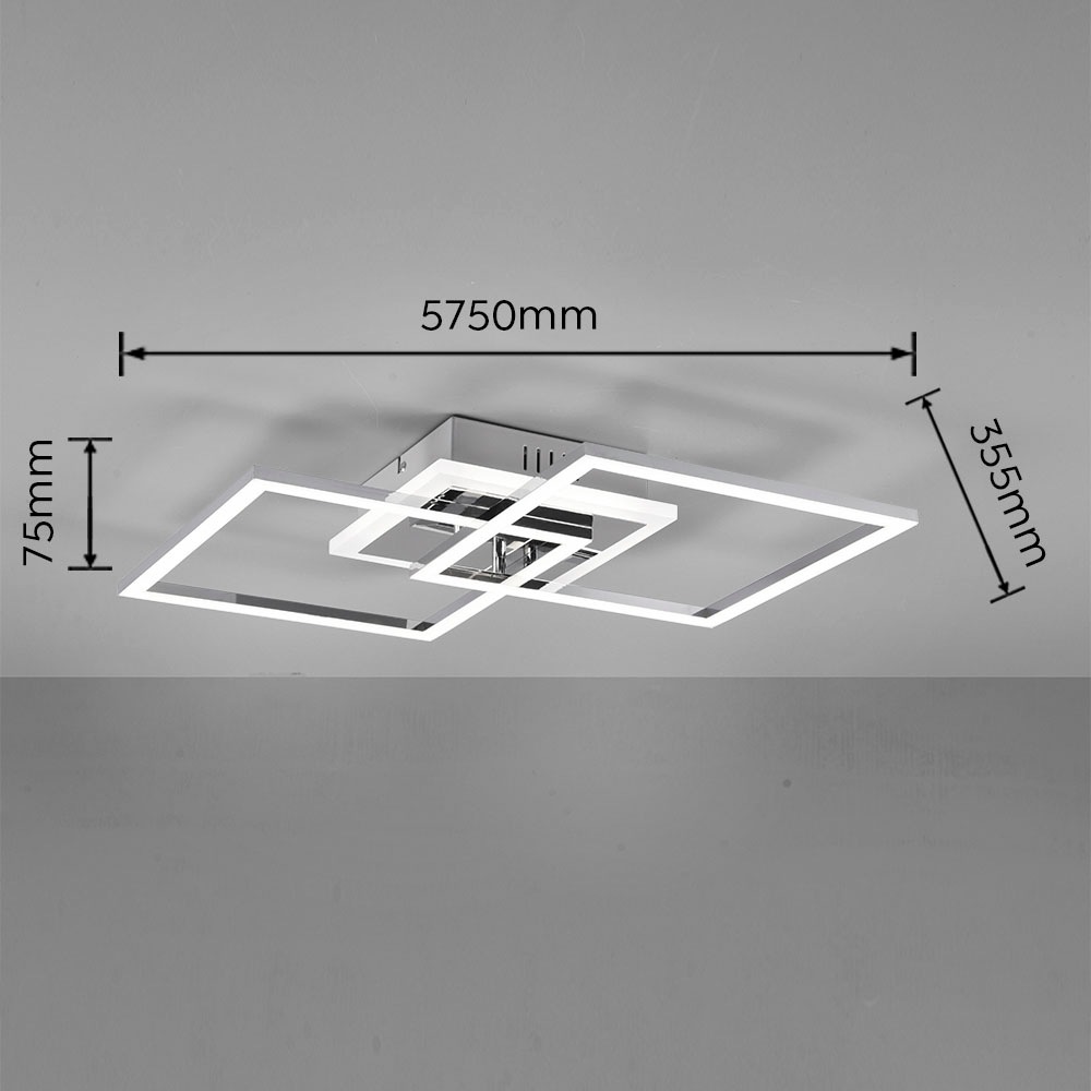 REALITY Leuchten LED Deckenleuchte »Venida«, 1 flammig, Leuchtmittel LED-Board | LED fest integriert, neutralweiß 4000K, dimmbar, Memoryfunktion, 3000 Lumen 25W, 35x57 cm
