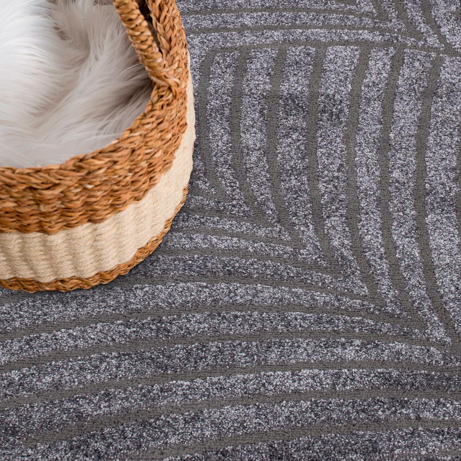 Carpet City Teppich »Friseé-Teppich FANCY 648«, rechteckig, 12 mm Höhe, Kurzflor,3D-Optik,Kreisförmiges Muster, Wohnzimmer,Schlafzimmer