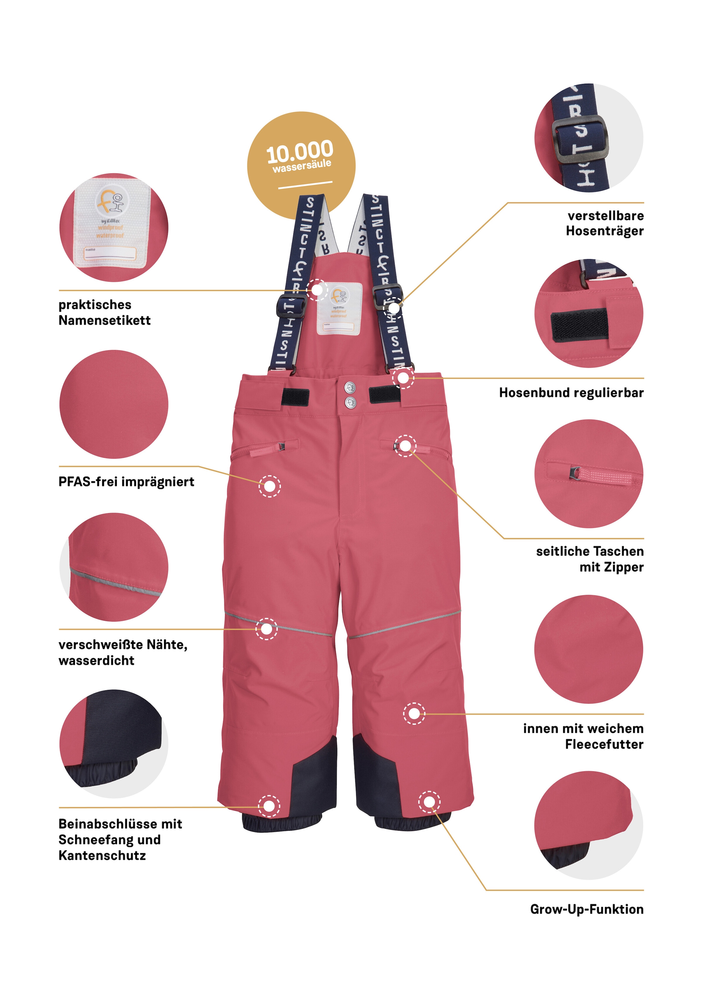 first instinct by killtec Skihose »FISW 48 MNS SKI PNTS«, Wasser- und winddichte Schneehose mit Grow-Up-Funktion und PFAs-frei