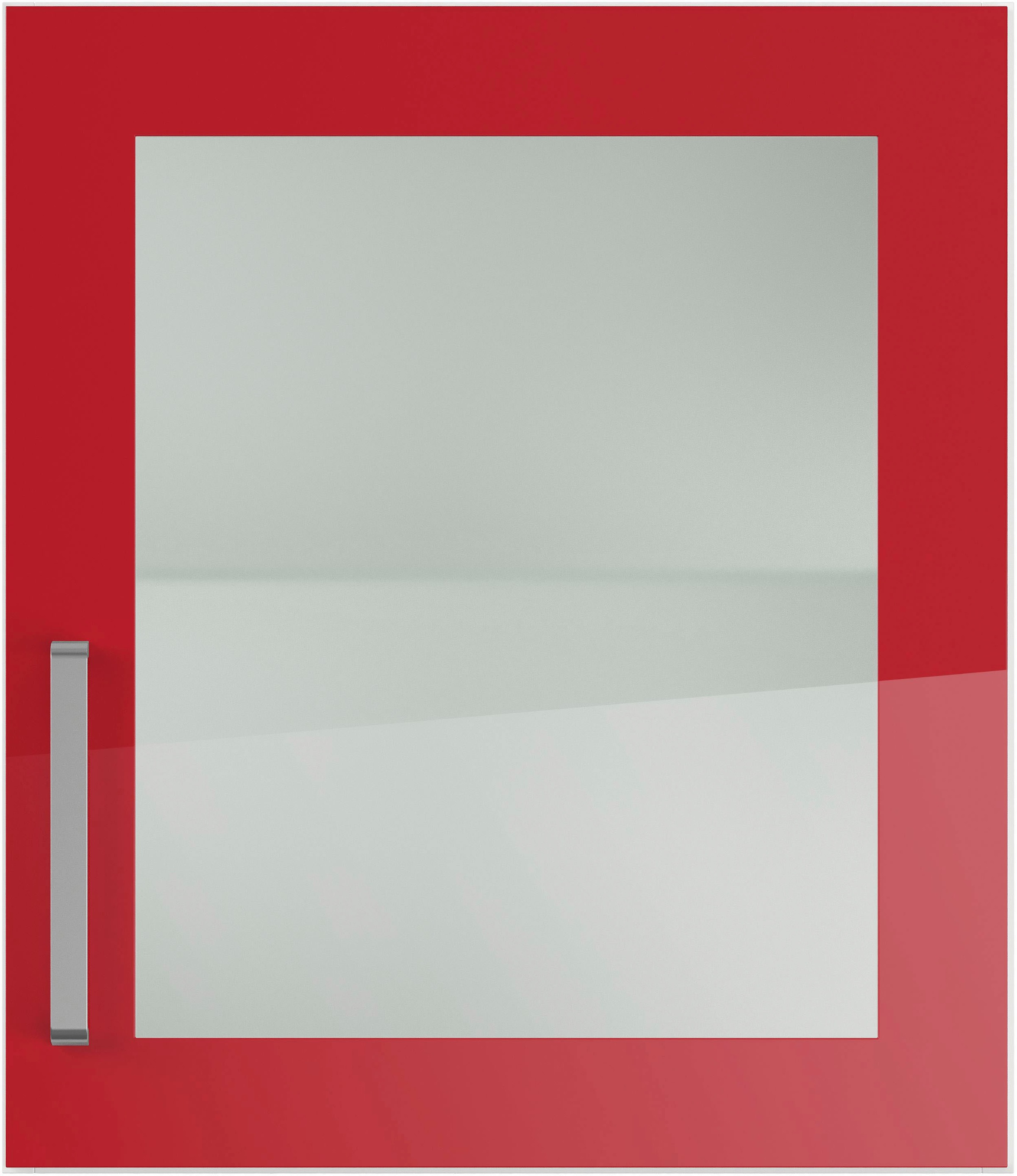 IMPULS KÜCHEN Glashängeschrank »"Turin", Breite/Höhe: 50 oder 60/57,9 cm«, vormontiert, mit Glasdrehtür, mit verstellbarem Glasfachboden