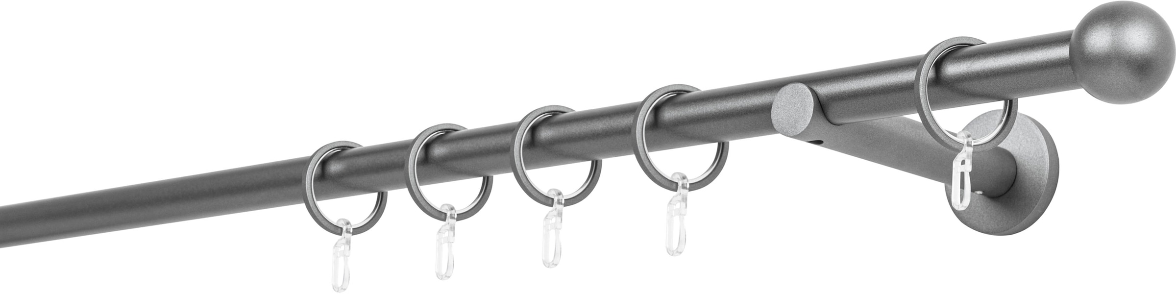 mydeco Gardinenstange "20mm Ball Wandträger 12 cm" 1 läufig-läufig Fixmaß
