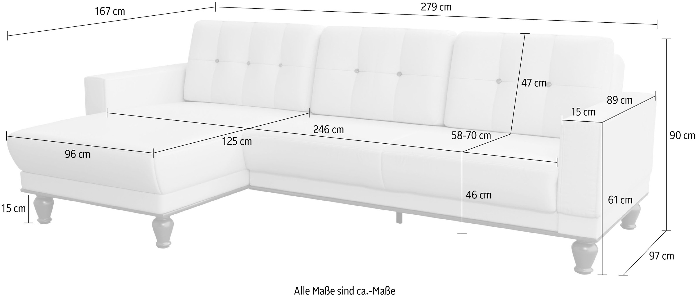 sit&more Ecksofa »Orient 5 L-Form«, mit Strass-Stein, wahlweise mit Bettfunktion und Bettkasten
