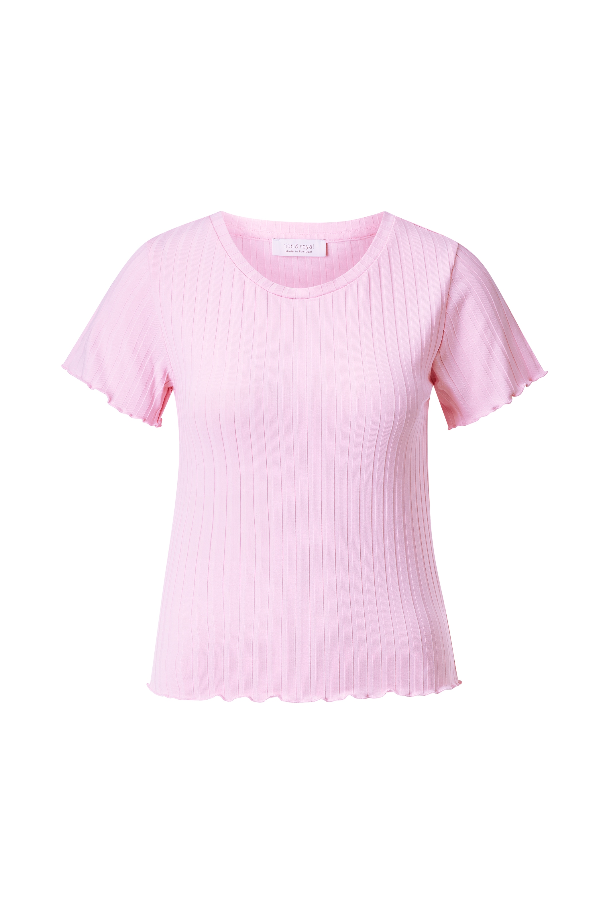 RICHROYAL Kurzarmshirt, Mit gewelltem Saum an Rumpf und Ärmeln