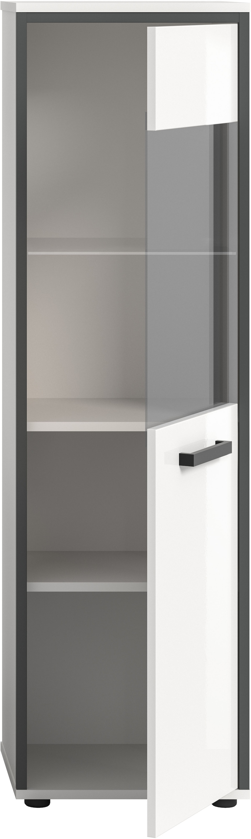 welltime Midischrank »KAJO, hochglanz Front, 1 Glastür, 1 Glas Einlegeboden, 4 Fächer« 1 Stk. tlg. Badschrank, Midischrank, Bad, Badezimmer