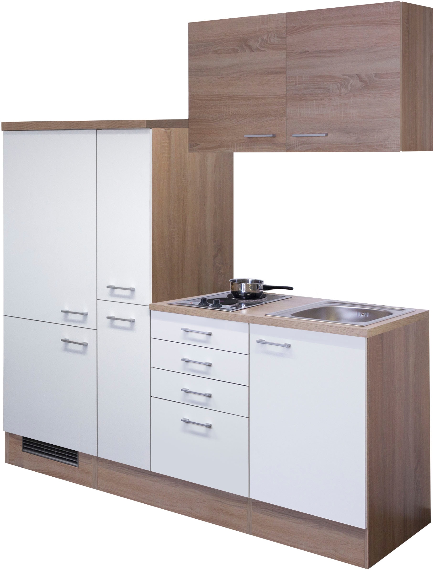 Flex-Well Küchenzeile »Samoa«, Gesamtbreite 190 cm, mit Apothekerschrank, mit Einbau-Kühlschrank etc.