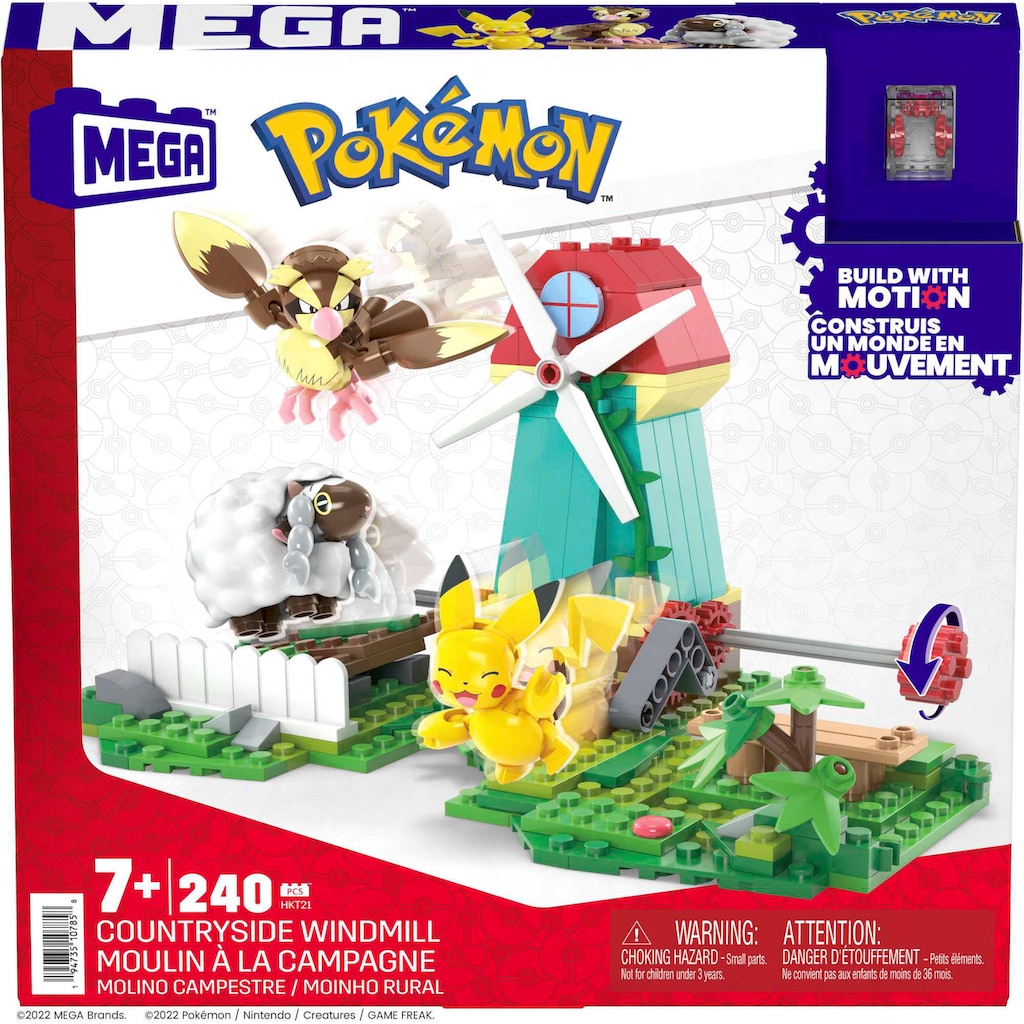 MEGA Spielbausteine »MEGA Pokémon, Windmühlen-Farm mit Pickachu«, (240 St.)