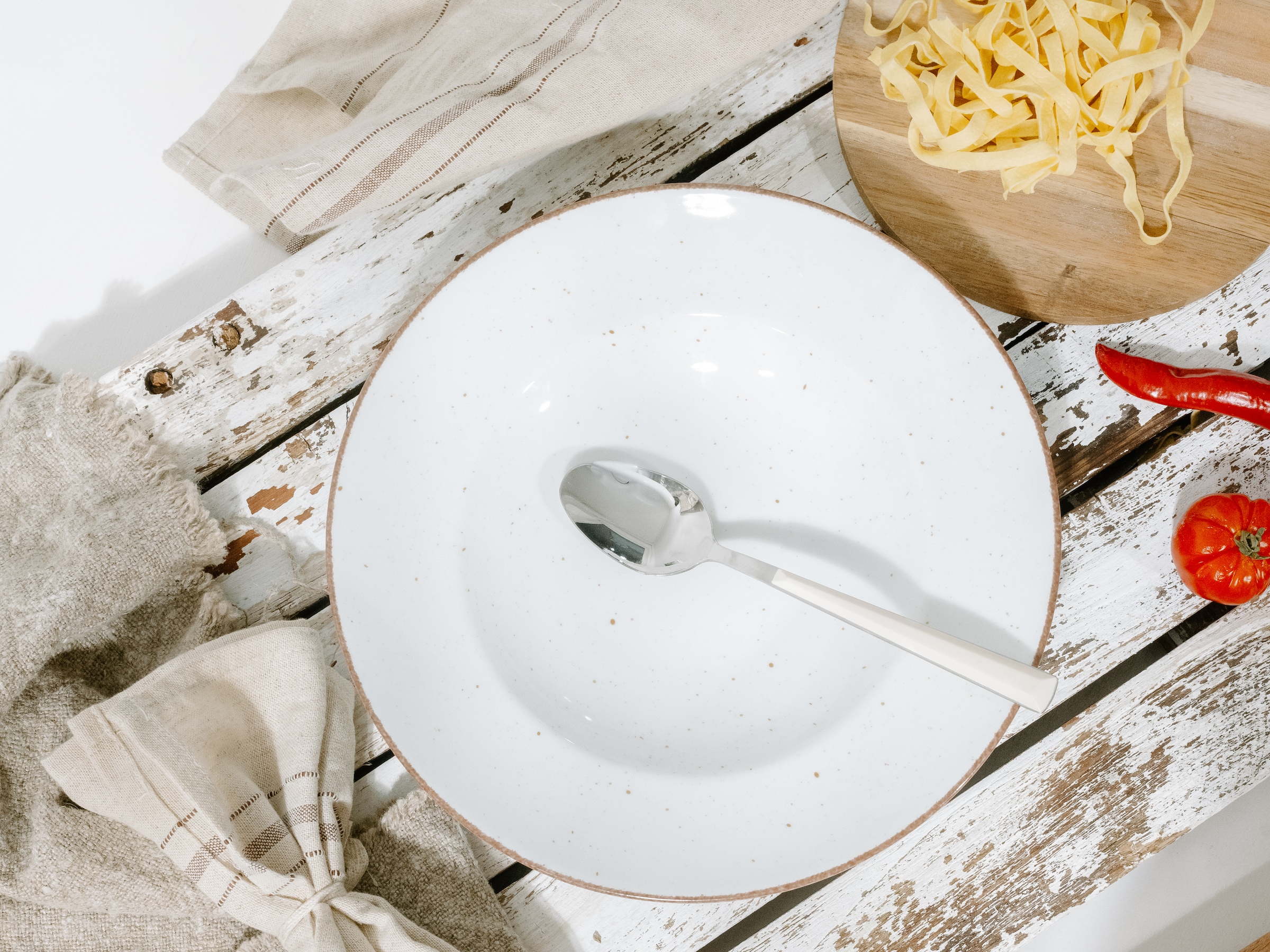 CreaTable Pastateller »Vintage Nature, Teller Set, 4-tlg.« Naturverbundenes Design, Vielseitig einsetzbar