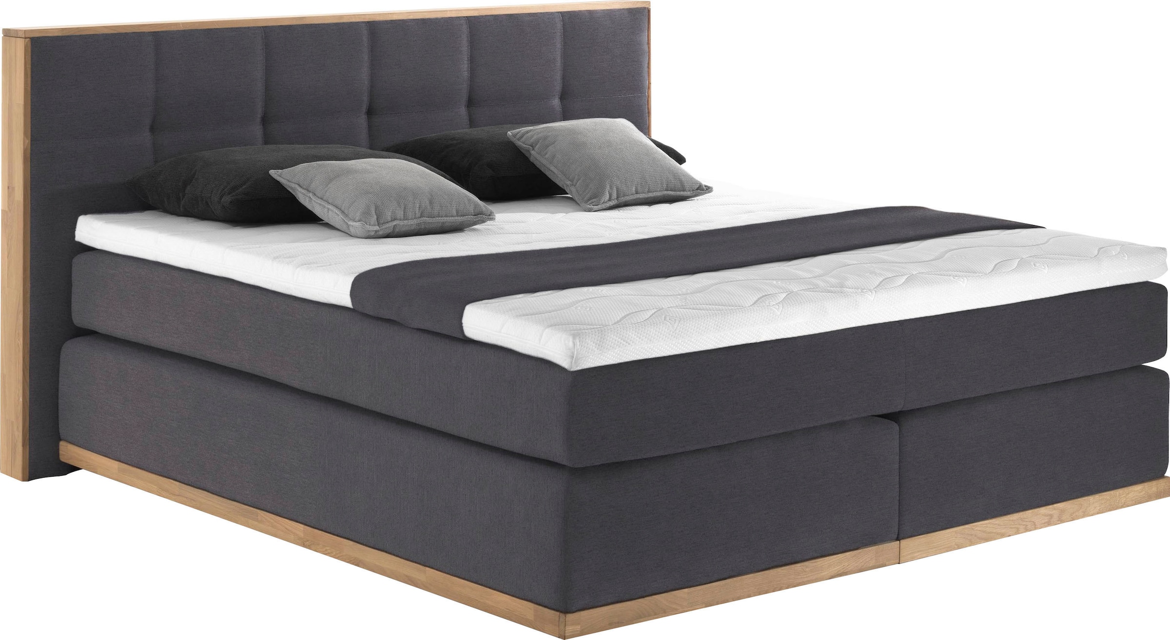 Places of Style Boxspringbett Vinton, aus massiver Eiche, verschiedene Härtegrade