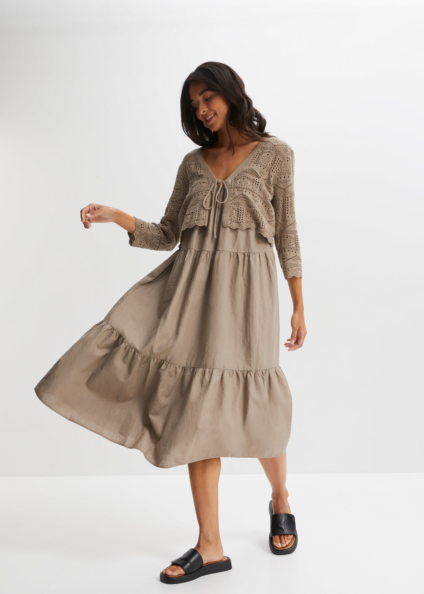 bonprix Ajourstrickjacke »Ajour-Bolero« Ajour-Bolero