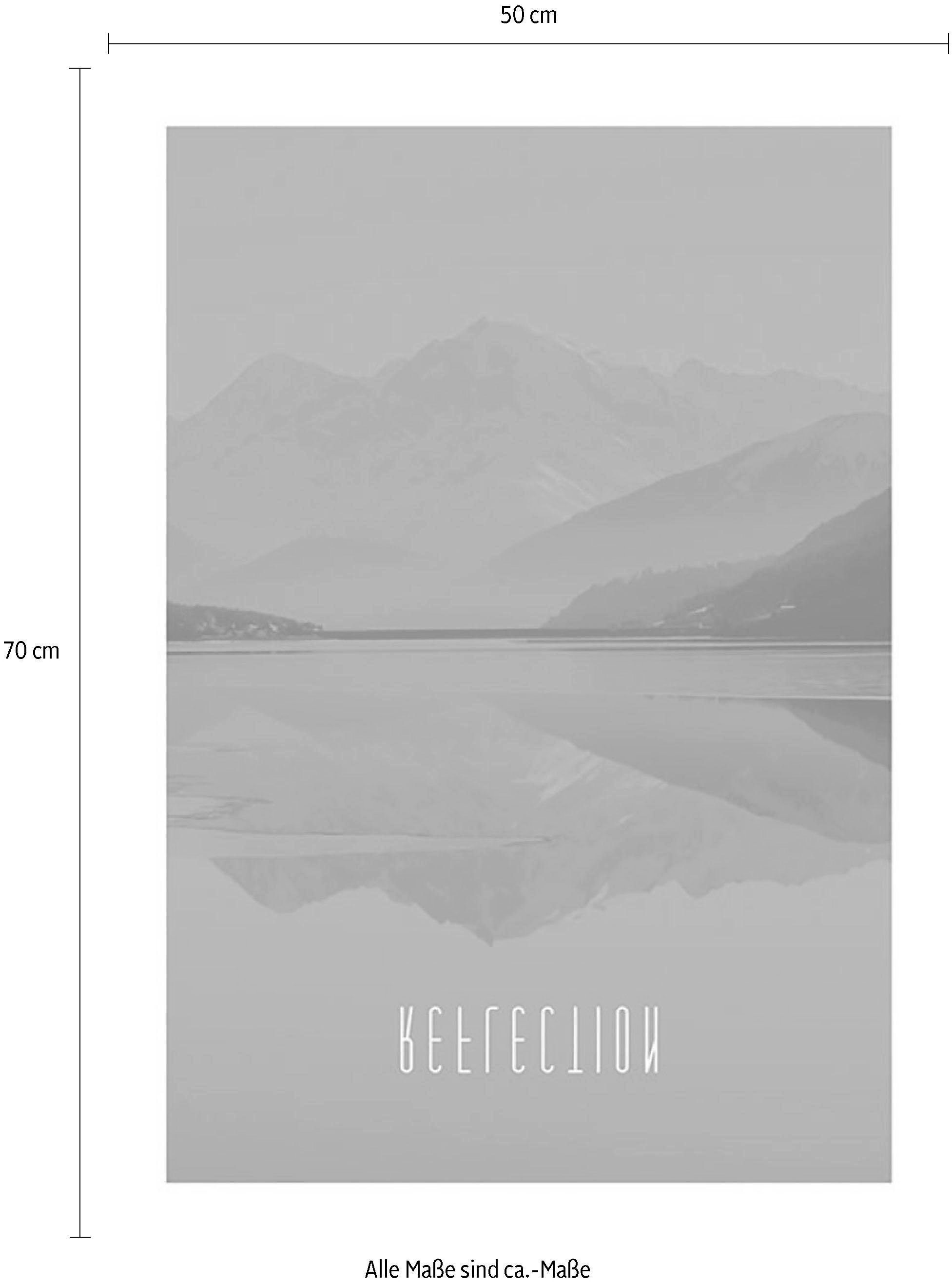 Komar Bild »Word Lake Reflection Blue«, Natur, (1 St.), Wandbild zur Dekoration - ohne Rahmen