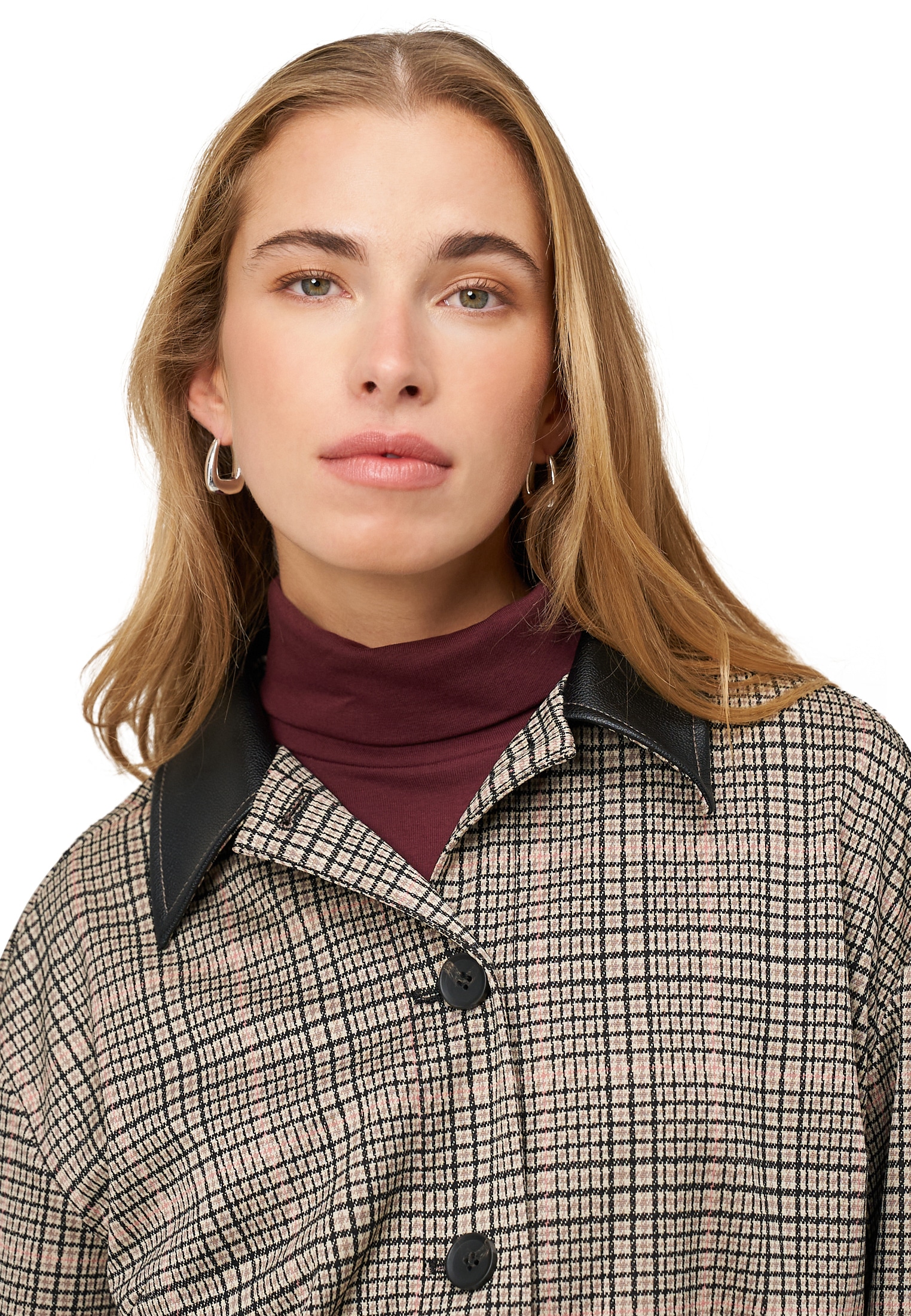 Zero Kurzblazer »Karo-Jacke mit Knopfleiste«