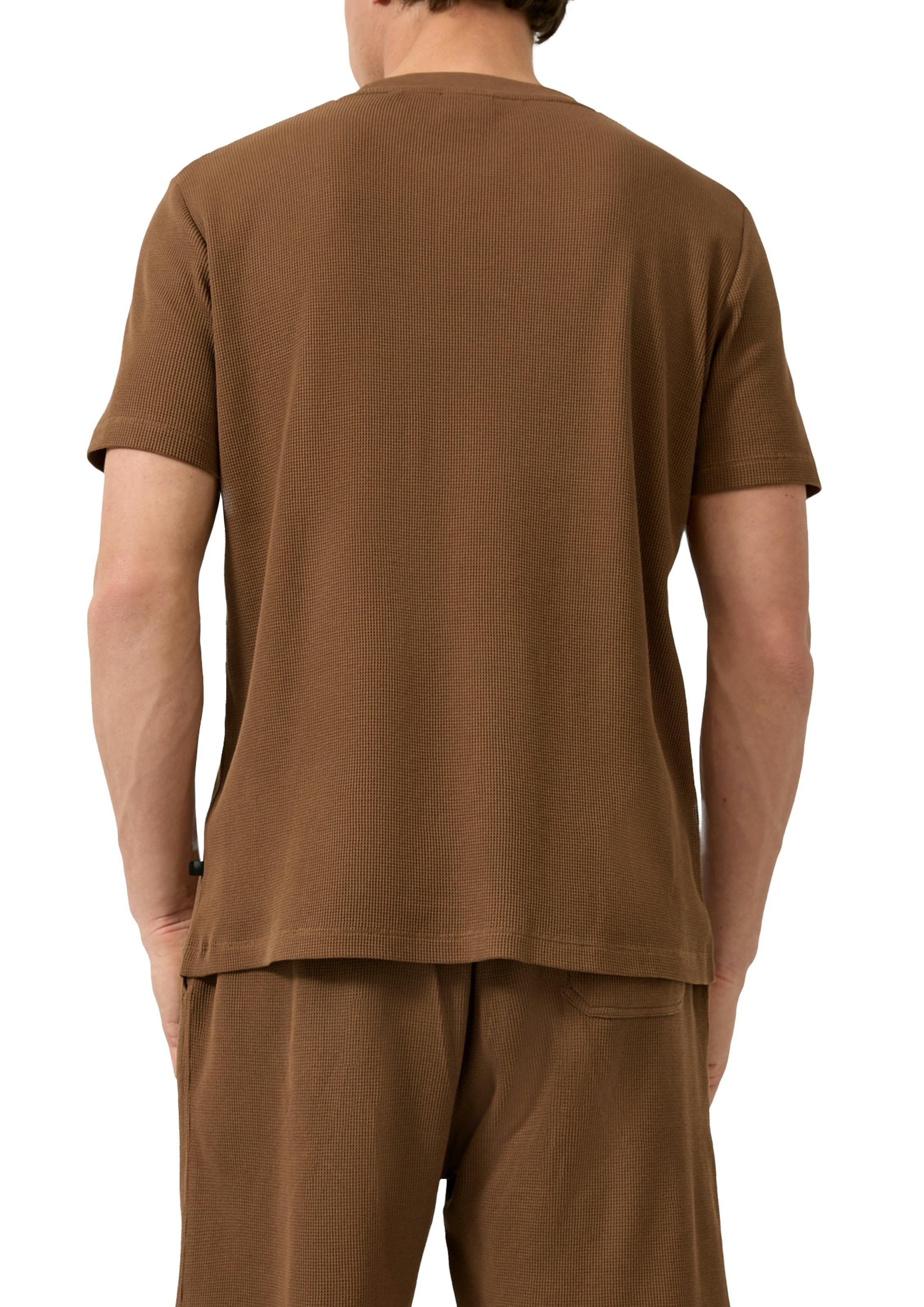 s.Oliver Rundhalsshirt Kurzarmshirt mit Brusttasche und Leinen