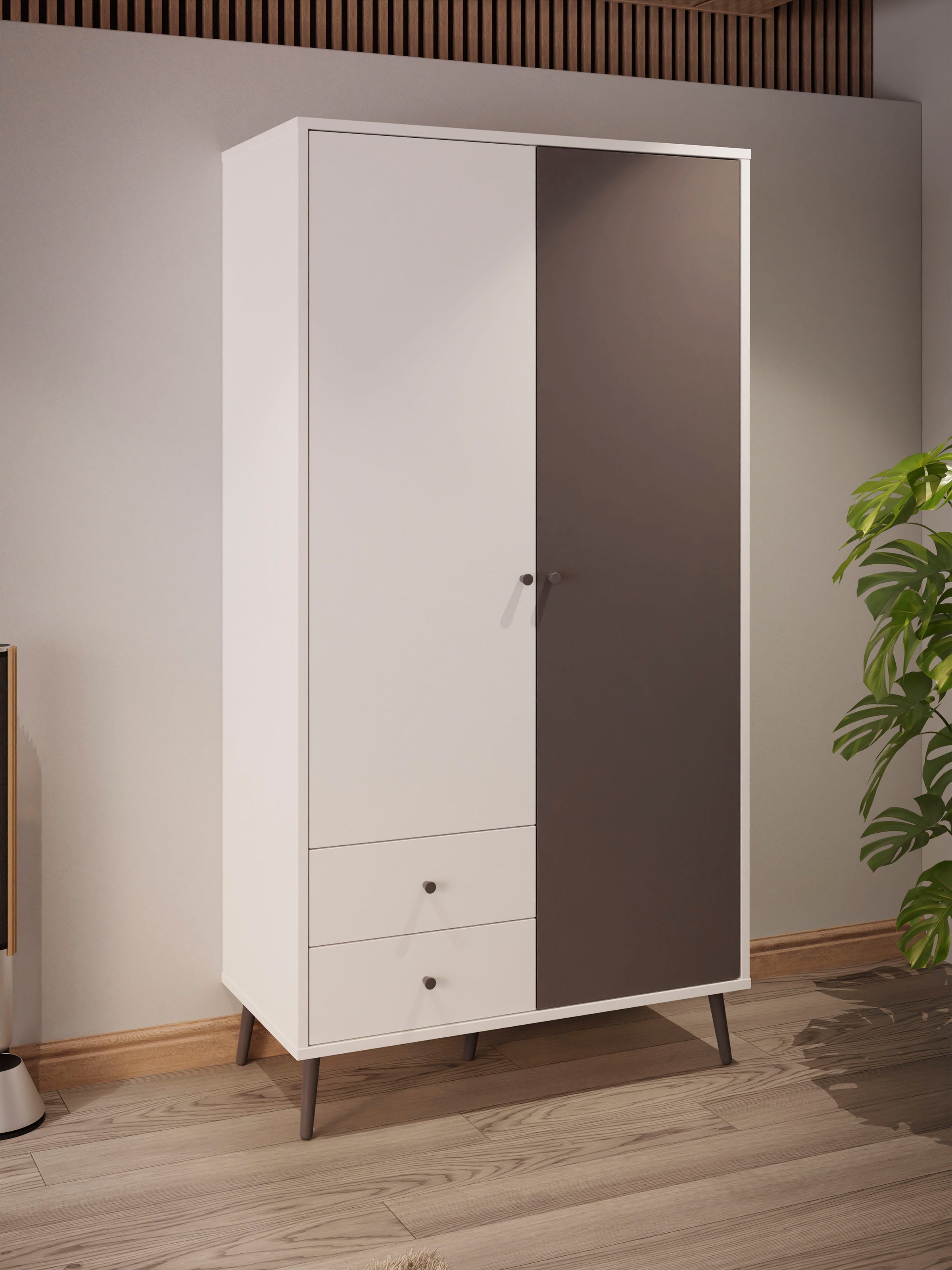 FORTE Drehtürenschrank »Harllson EasyKlix by Forte«, Montage von Korpus und Türen ohne Werkzeug oder Schrauben