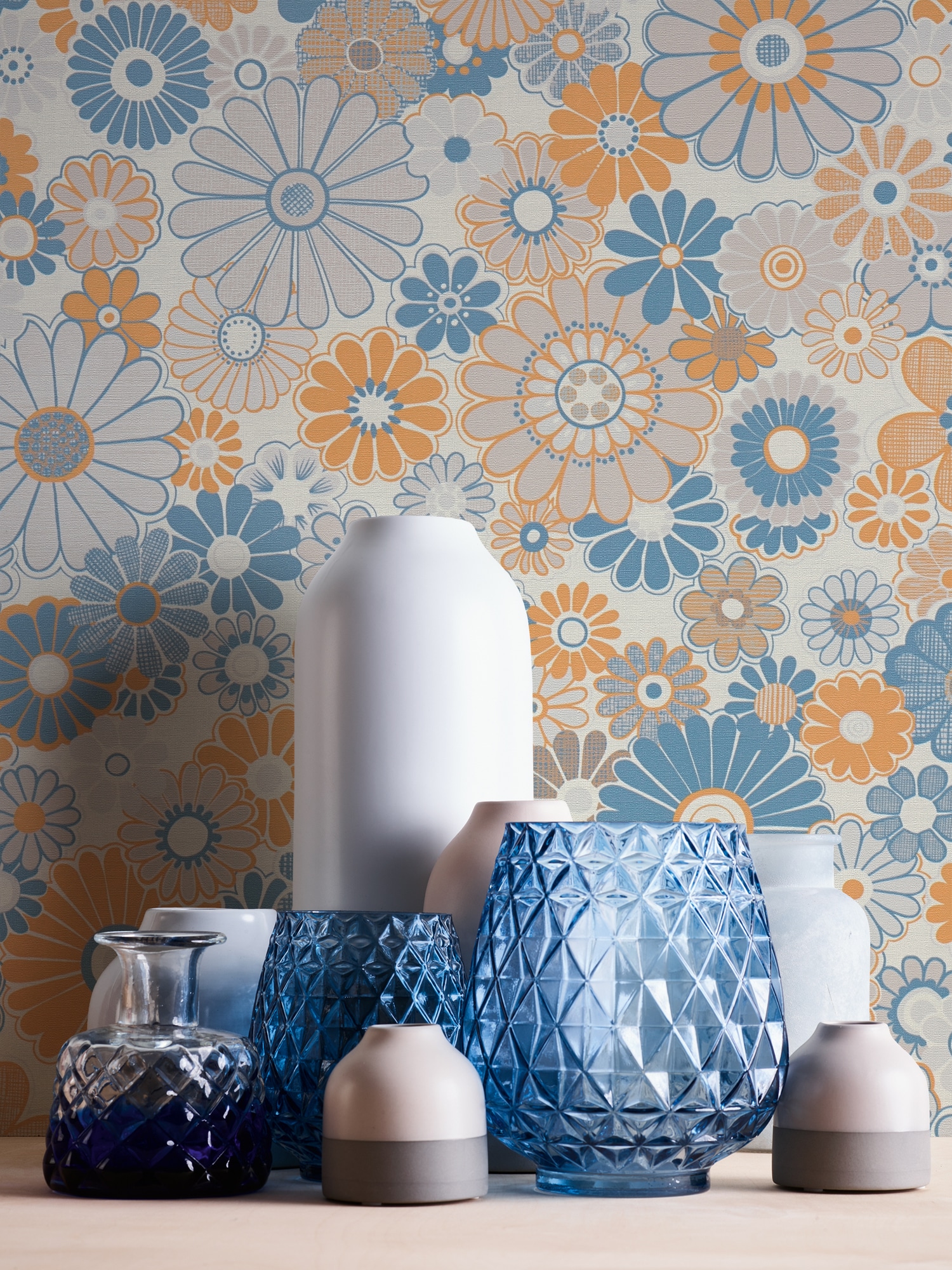 A.S. Création »Retro Chic florale Tapete Mustertapete Retro Blumen« matt strukturiert Vintage Vliestapete für Schlafzimmer Küche Wohnzimmer Floral Design