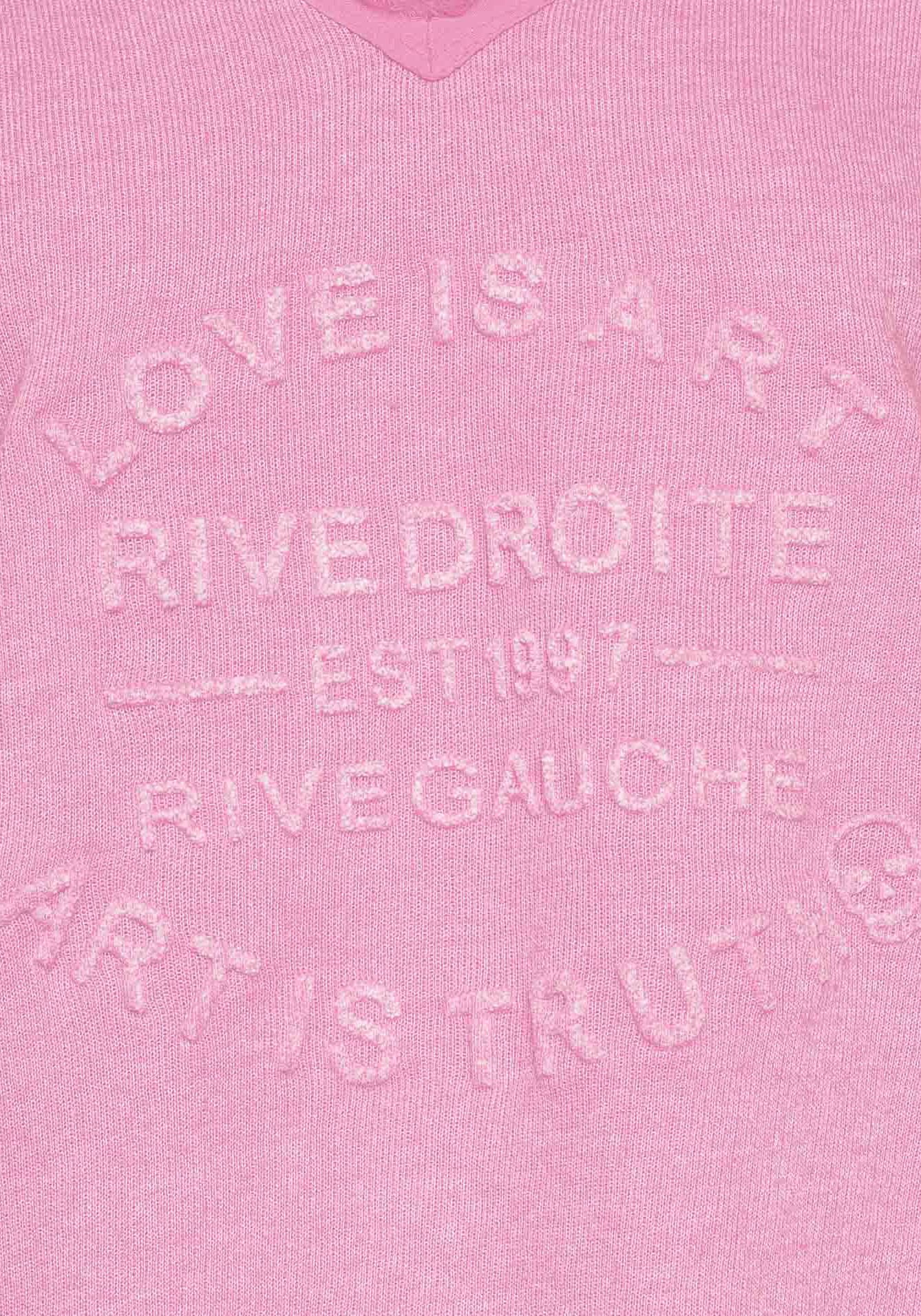 Zwillingsherz Sweatshirt, mit ausgefranstem V-Ausschnitt im Vintage Look