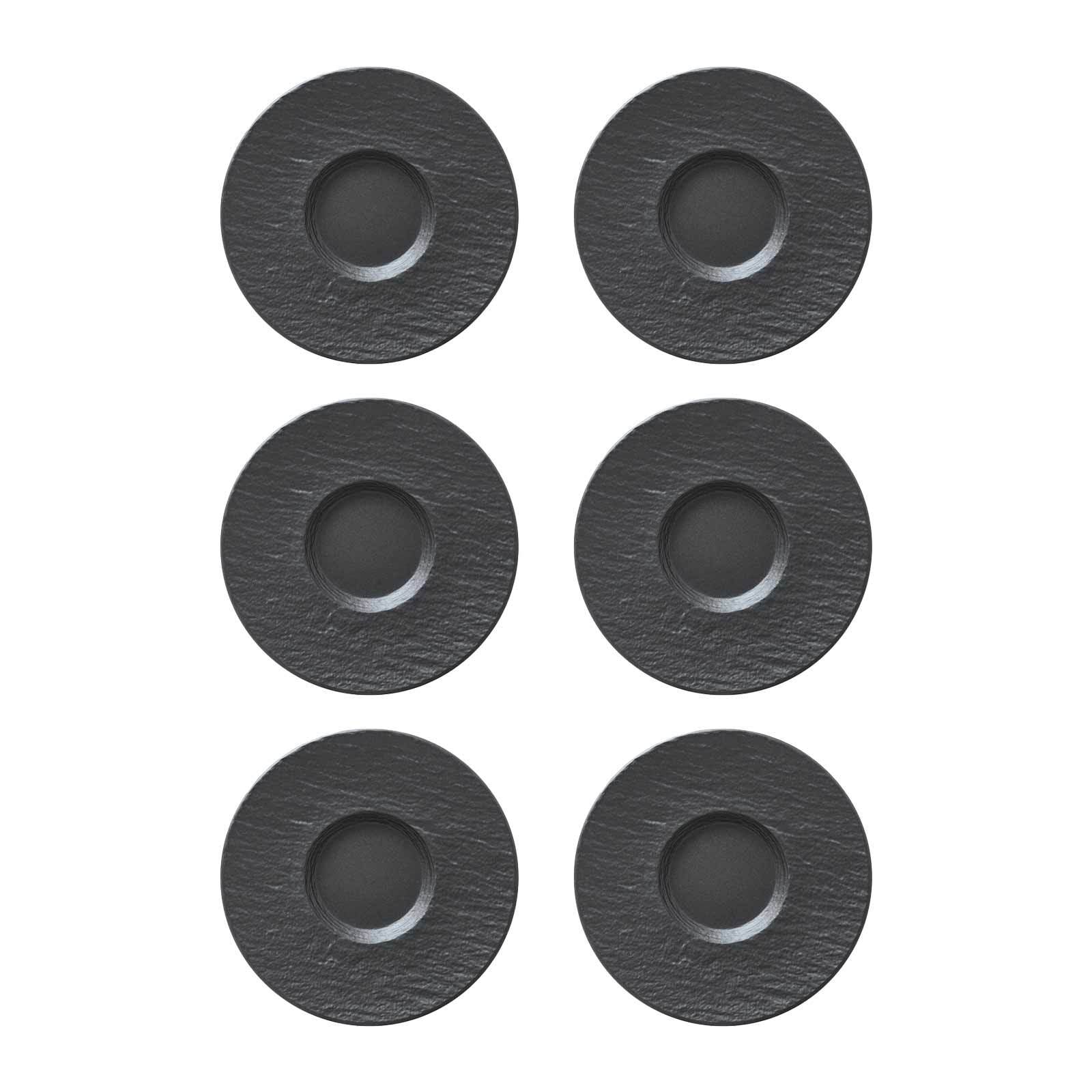Villeroy & Boch Untertasse "Kaffeeuntertasse Manufacture Rock Ø 15,4 cm 6er Set schwarz"